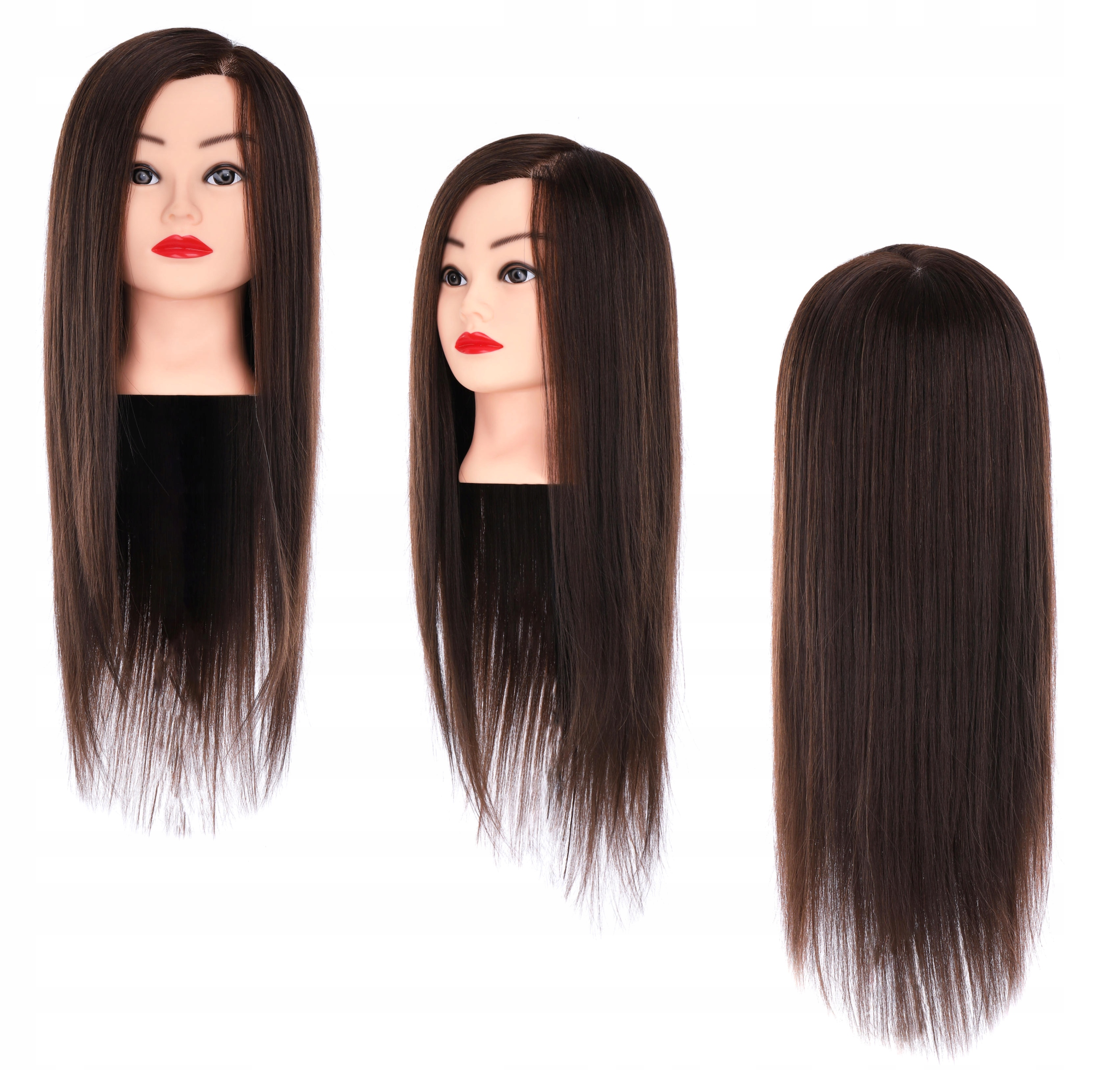 Hlavička Kadeřnická tréninková hlava pro česání Přírodní dámské vlasy 50 cm