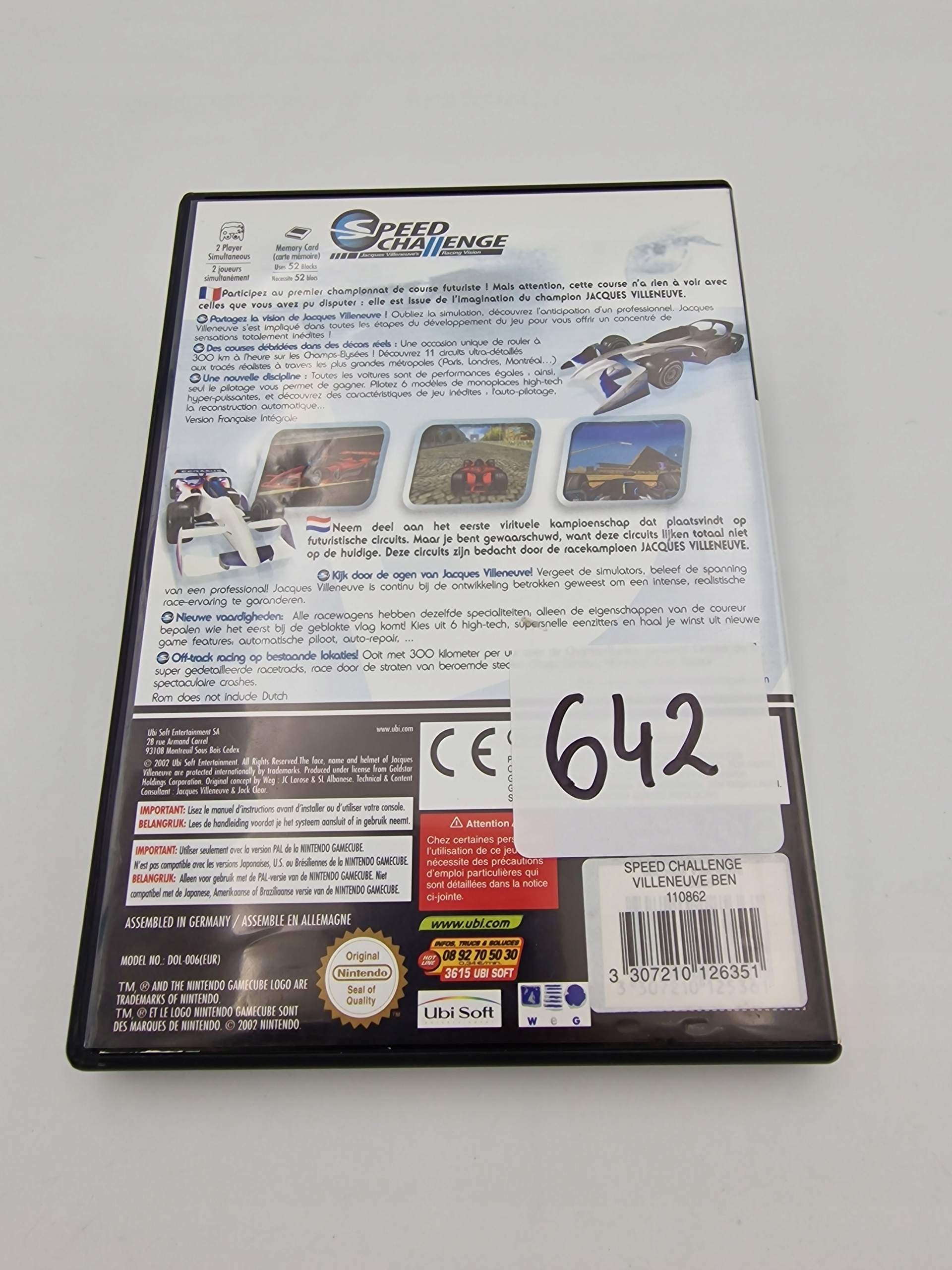 SPEED CHALLANGE JACQUES VILLENEUVE'S RACING VISION Platforma Nintendo GameCube