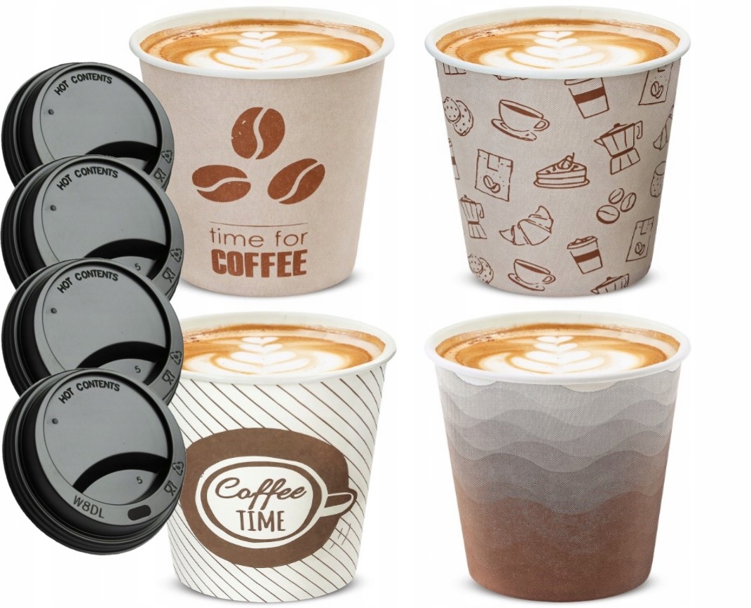 KUBKI PAPIEROWE do KAWY HERBATY + WIECZKO x100 EAN (GTIN) 0197566174204