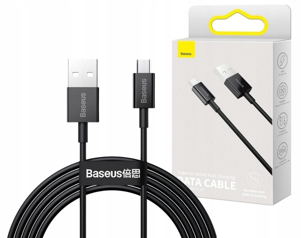 Kabel Baseus Superior Usb- A micro Usb 2A 2m czarny Baseus