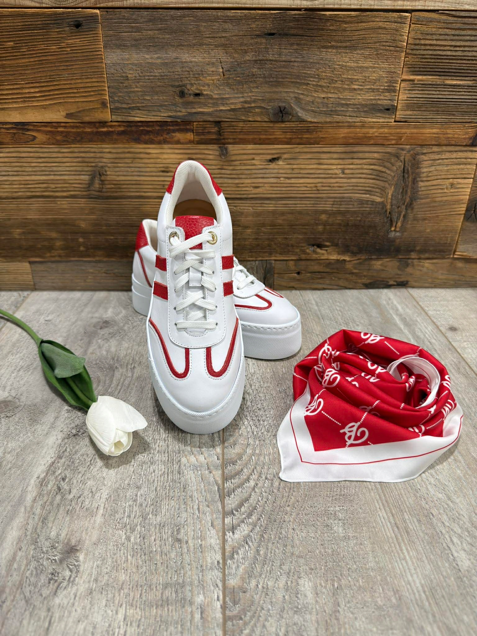 By O La La...! Tenisky S Pruhy Bílá/červená 37