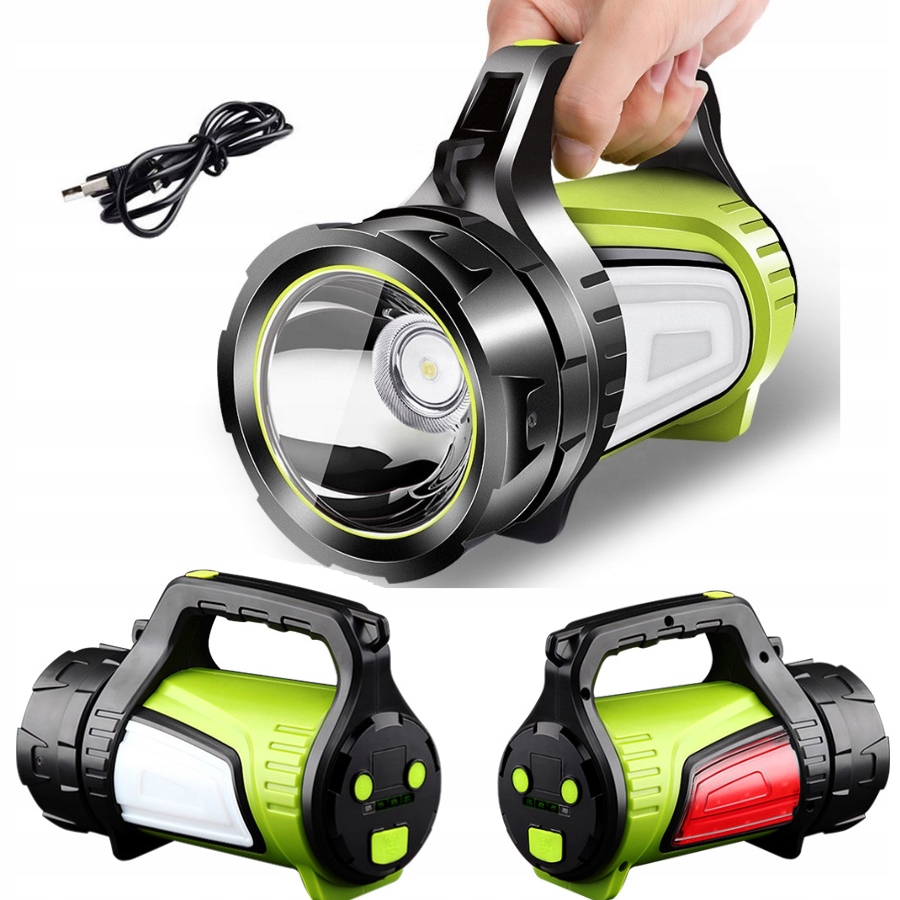 МОЩНЫЙ ФОНАРИК ПРОЖЕКТОР СВЕТОДИОДНАЯ ЛАМПА АККУМУЛЯТОРНАЯ USB