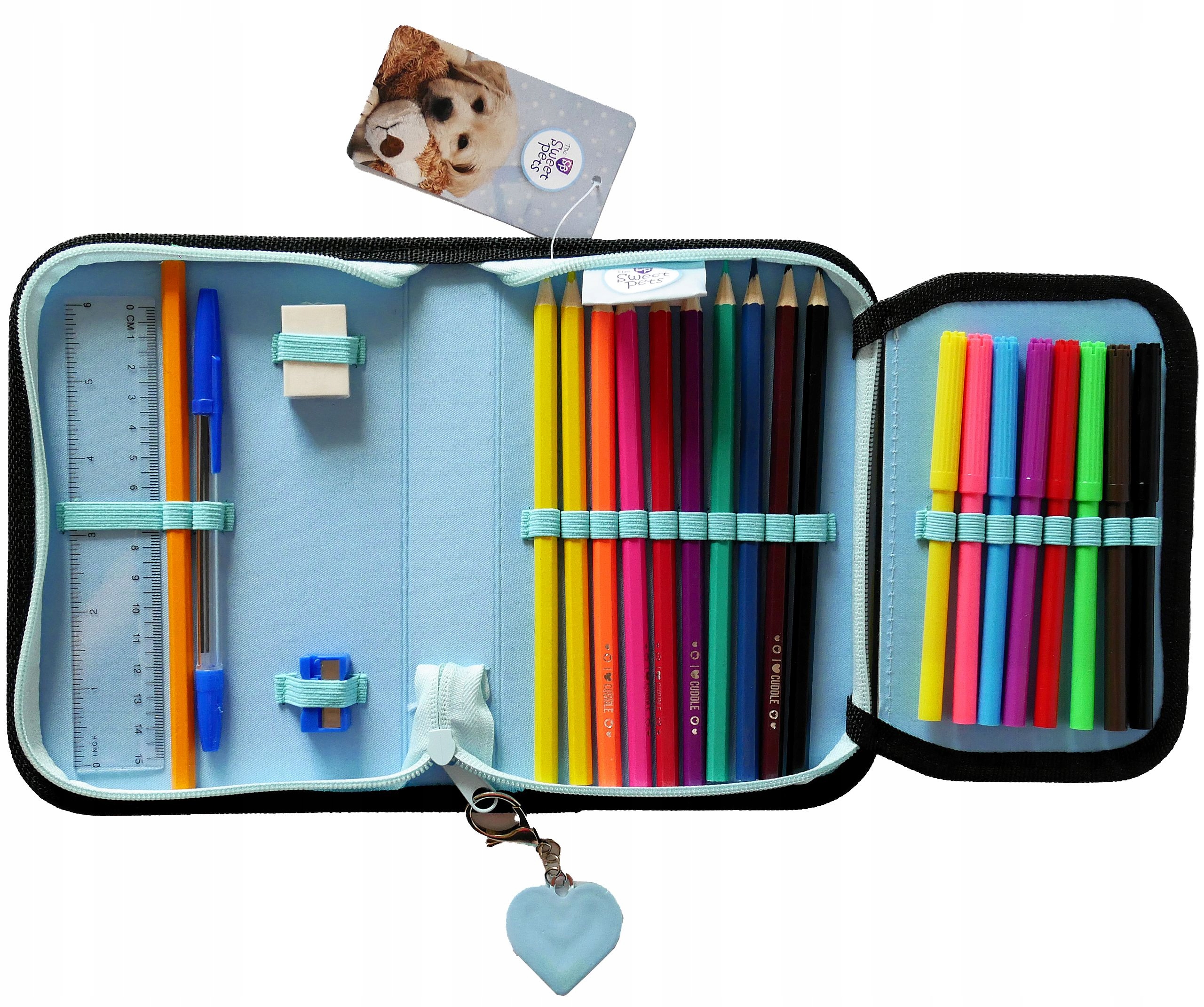 PIÓRNIK SZKOLNY Z WYPOSAŻENIEM DLA DZIEWCZYNKI Typ rozkładany pojedynczy