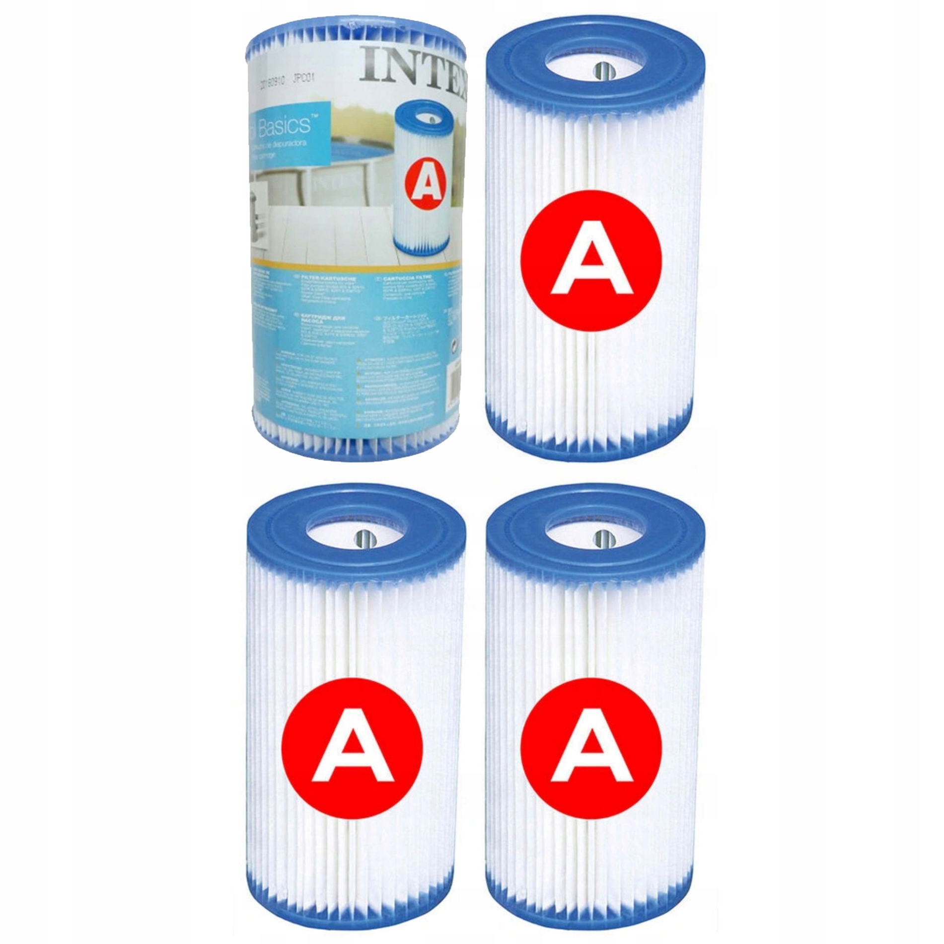 4 x Filtry Filtr typ A INTEX Wkłady Filtrujące Pompy Basenowej Basenu 29000