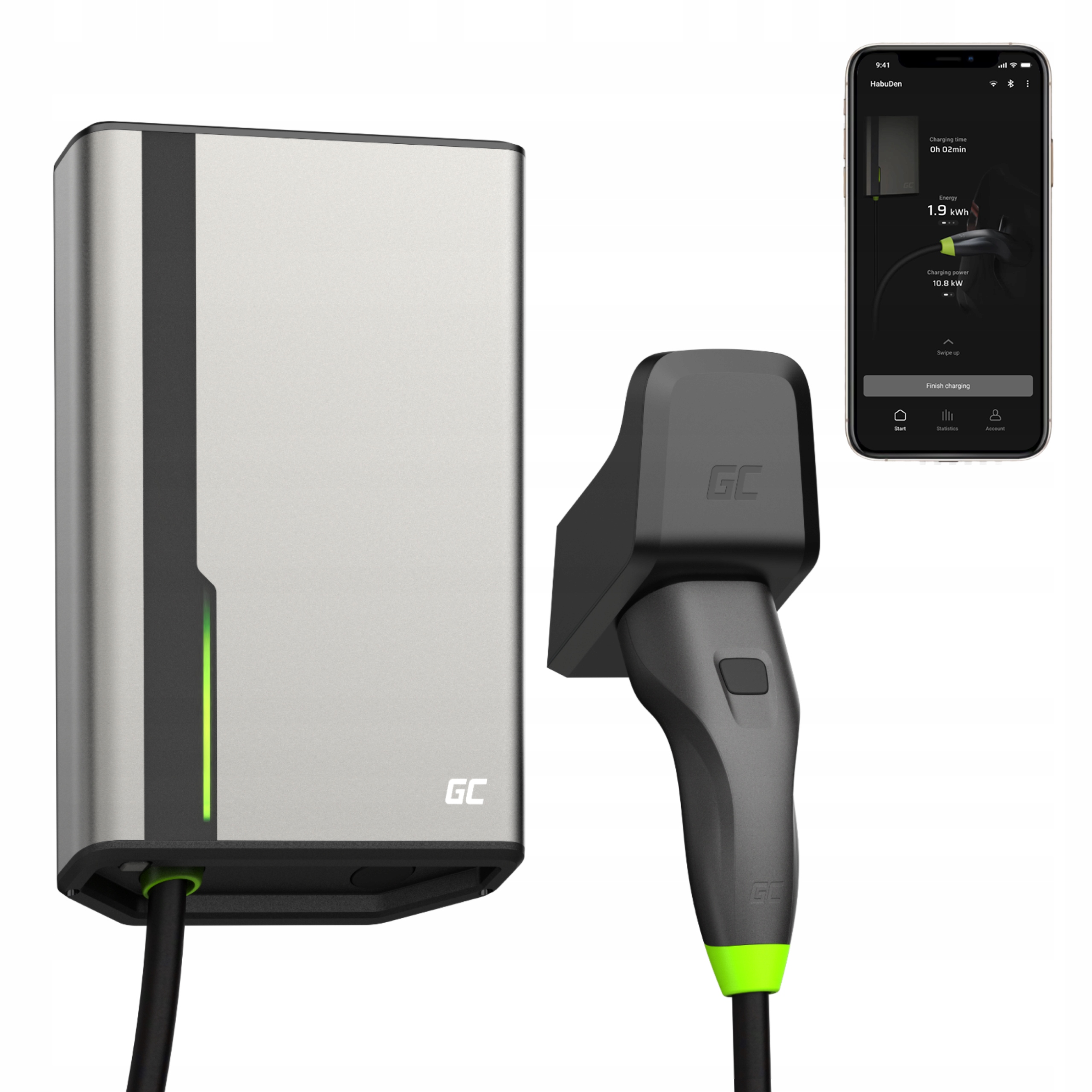 Wallbox HabuDen Nabíjačka Ev 11 kW 22 kW 7,5 m Typ 2 Aplikácia Bluetooth WiFi