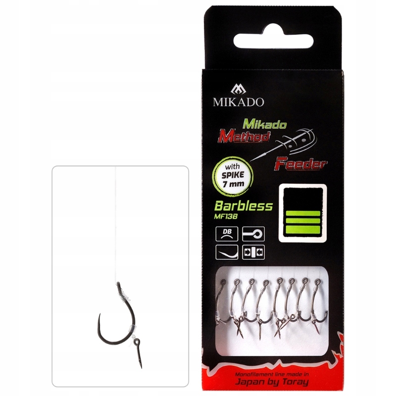 Mikado Przypony Do Metody Z Igłą Bez Zadziora rozm 12 żyłka 0.18mm 10cm