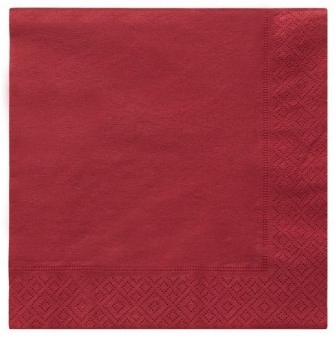 SERWETKI 20 Sztuk 33x33CM WESELE KOMUNIA BORDOWE