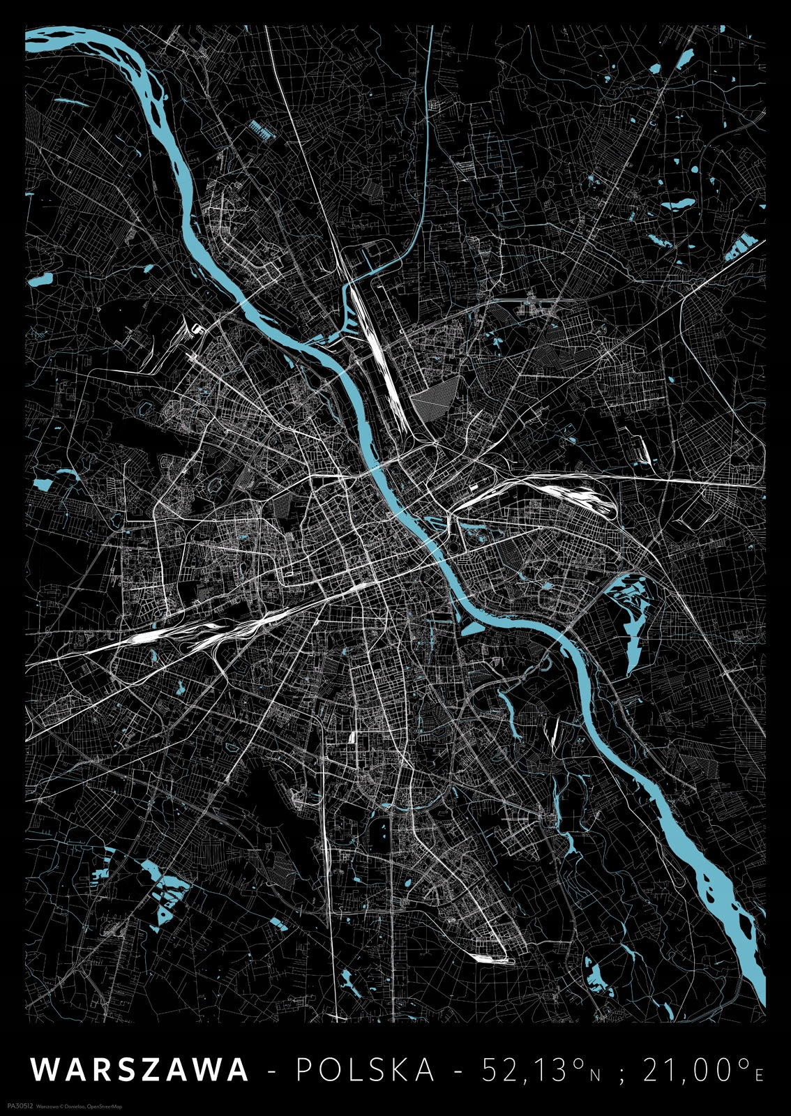 

Warszawa Mapa Miasta plakat A3 29,7x42 cm