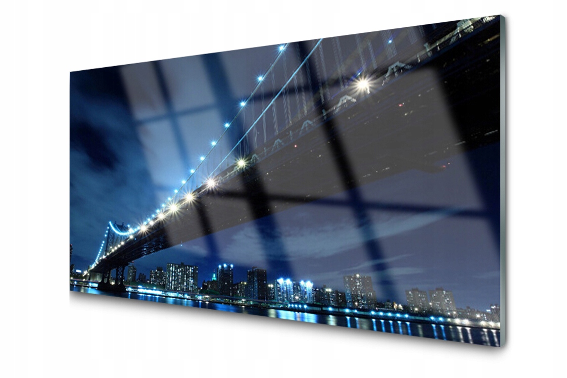 Skleněný panel Dlaždice Most Město 120x60 Lepidlo