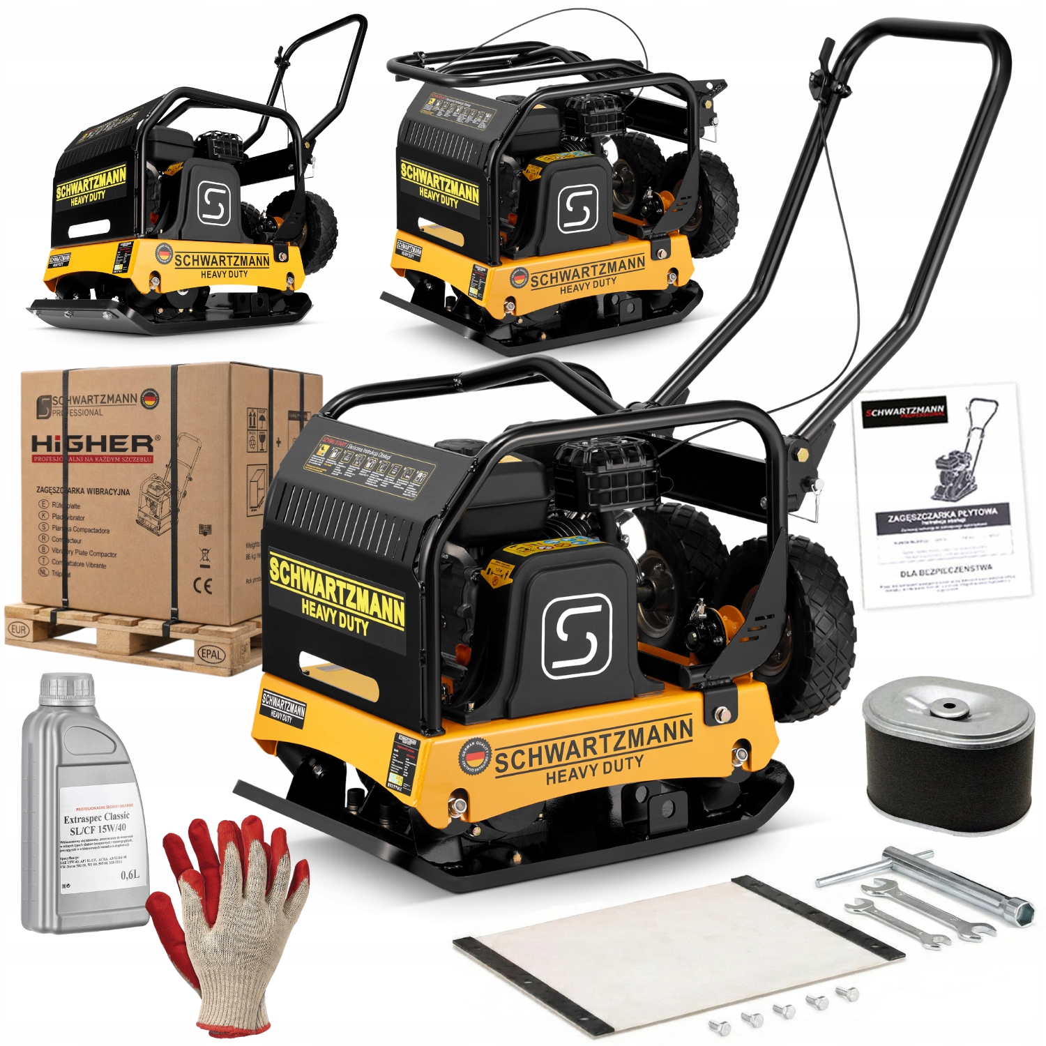 Zhutňovač zeminy Schwartzmann pěchovač ZG140TK 120 kg 32 kN Loncin