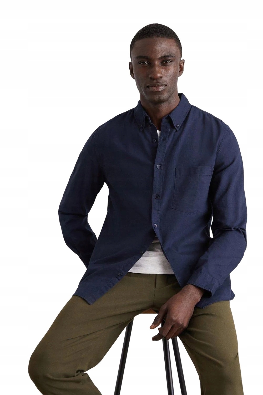 Burton Pánská Košile Casual Tmavě Modrá S Dlouhým Rukávem, Klasický XL Z3A