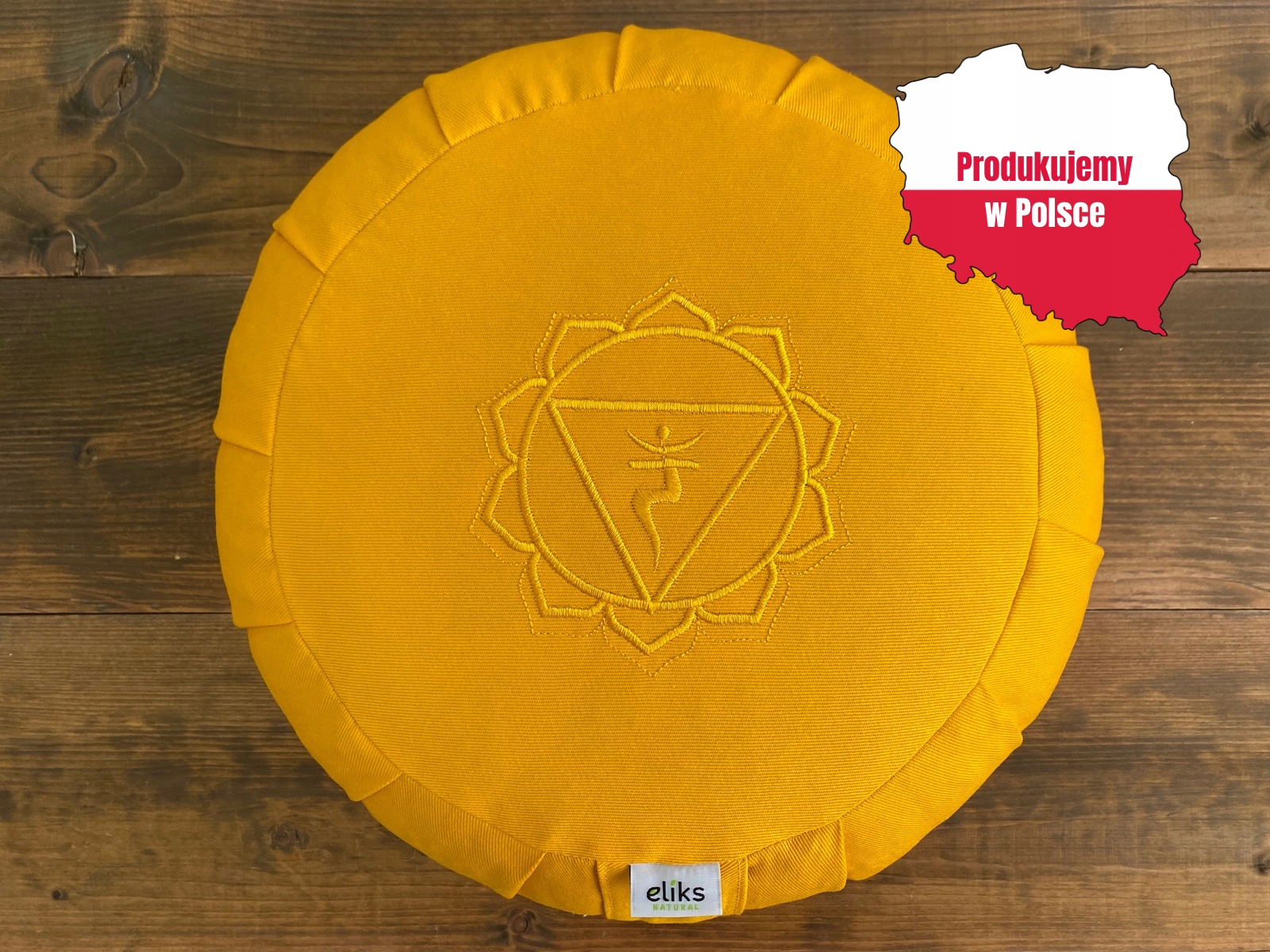 Sluneční splétaná čakra Polsko Zafu polštář pro Meditaci s Pouzdrem