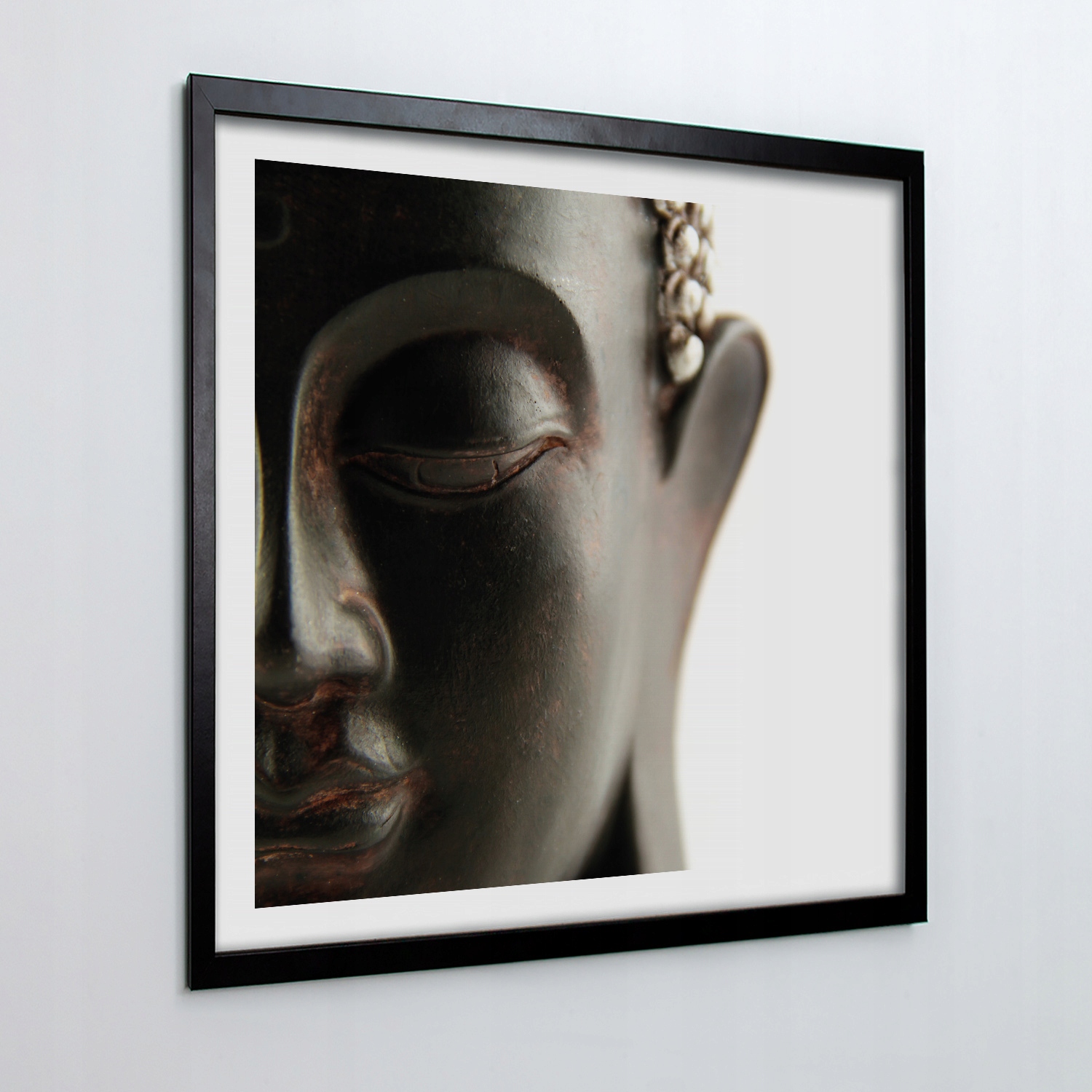 Nástěnný obraz s rámečkem Buddha hlava socha 50x50 cm