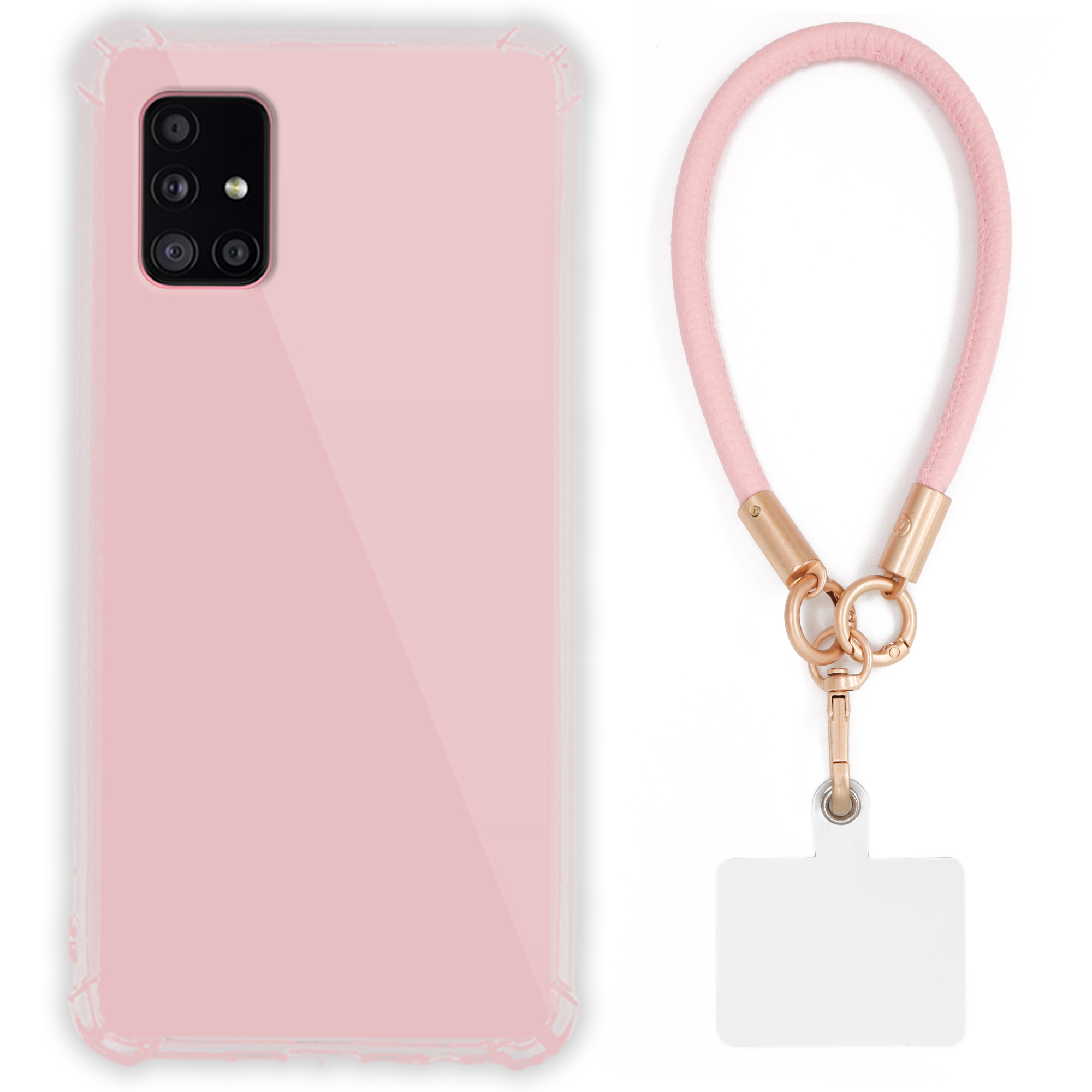 Pouzdro Pro Samsung A51 Pouzdro Antishock Pinky Růžové vodítko Sada Odolné Tpu