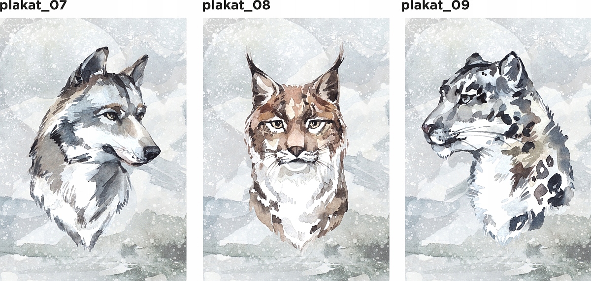 Zestaw 3 plakaty zwierzęta las forest legend A3 w2 Szerokość produktu 29.7 cm