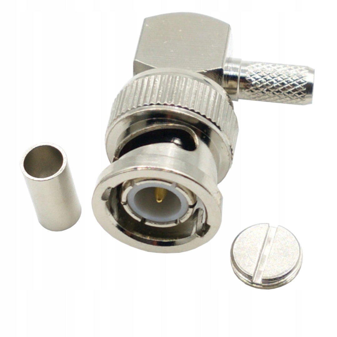 WTYK BNC ZACISKANE NA KABELRG58 KĄTOWY