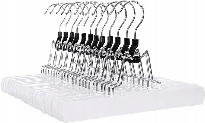 Věšák do skříně Sada 11 ks na kalhoty a sukně Bílá 25 cm