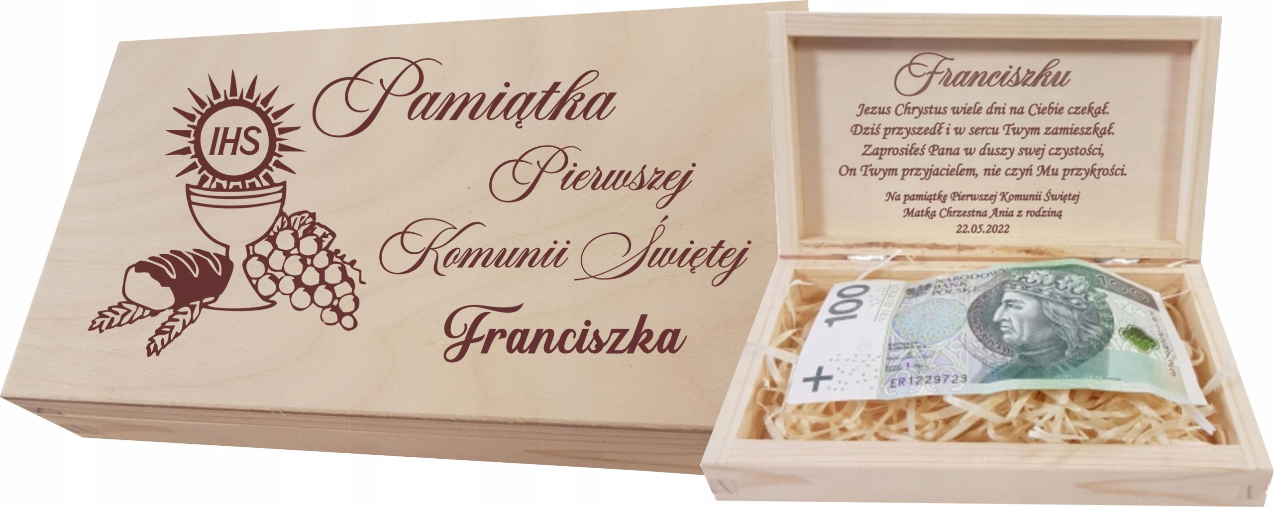 

Pudełko na pieniądze pamiątka pierwsza komunia