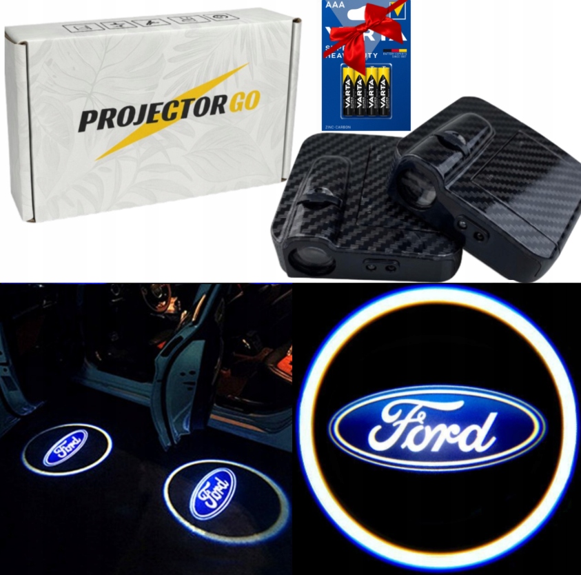 FORD ŚWIATŁO PROJEKTOR HOLOGRAM LED LOGO Puma Kuga Focus Fiesta S-Max Monde