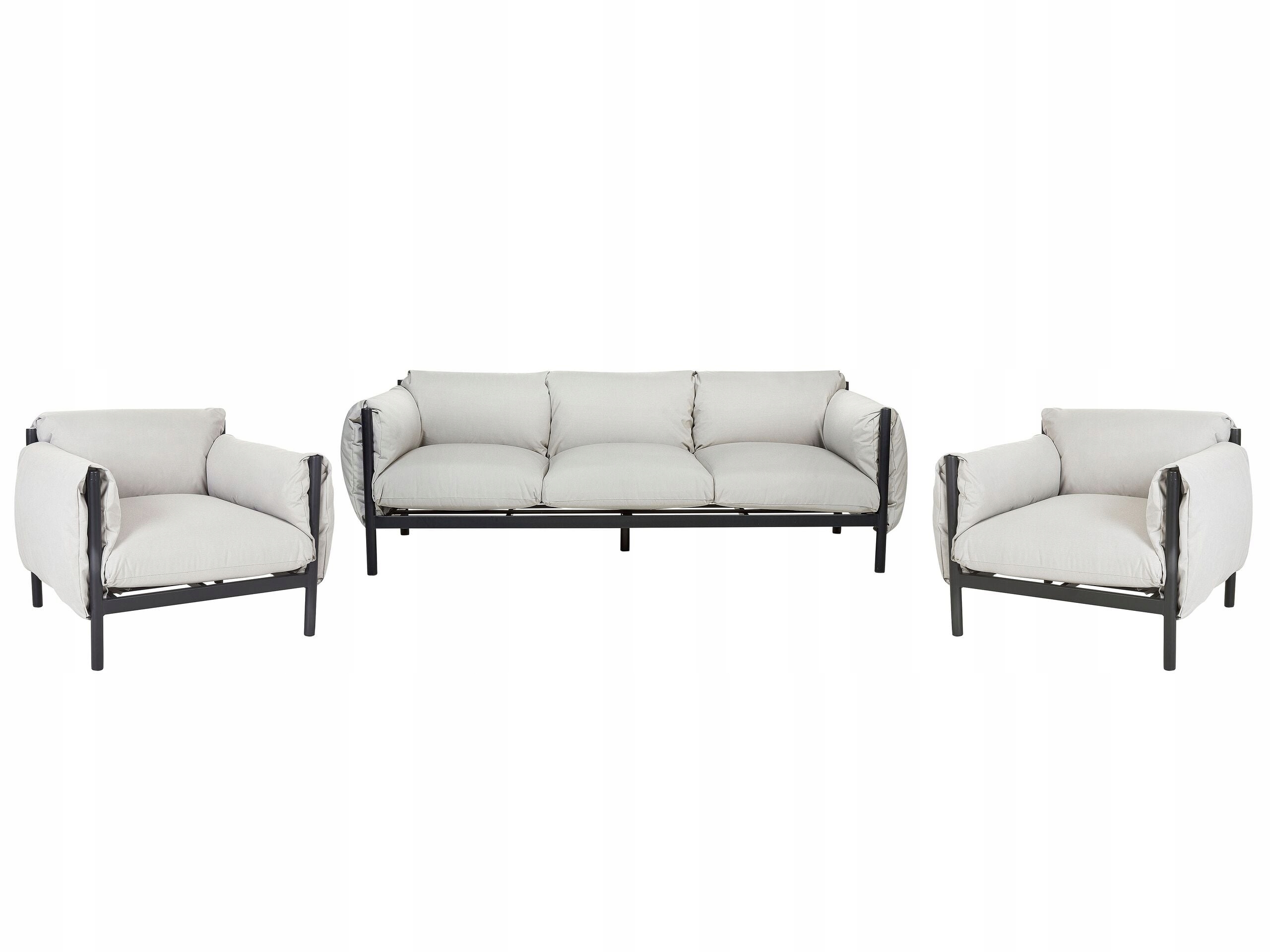 Zestaw ogrodowy 3-osobowa sofa 2 fotele z poduchami