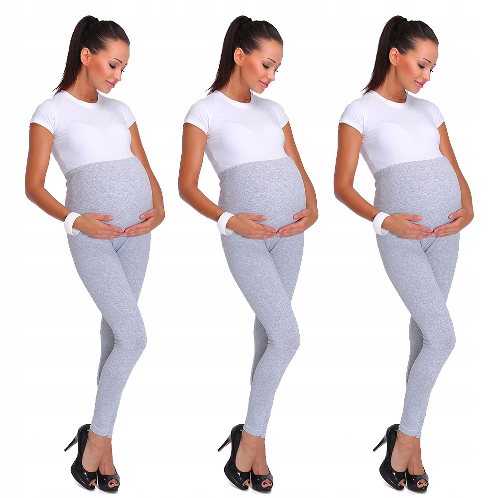 3-BALENÍ Těhotenské Zimní Teplé Legíny S Panelem PREG28