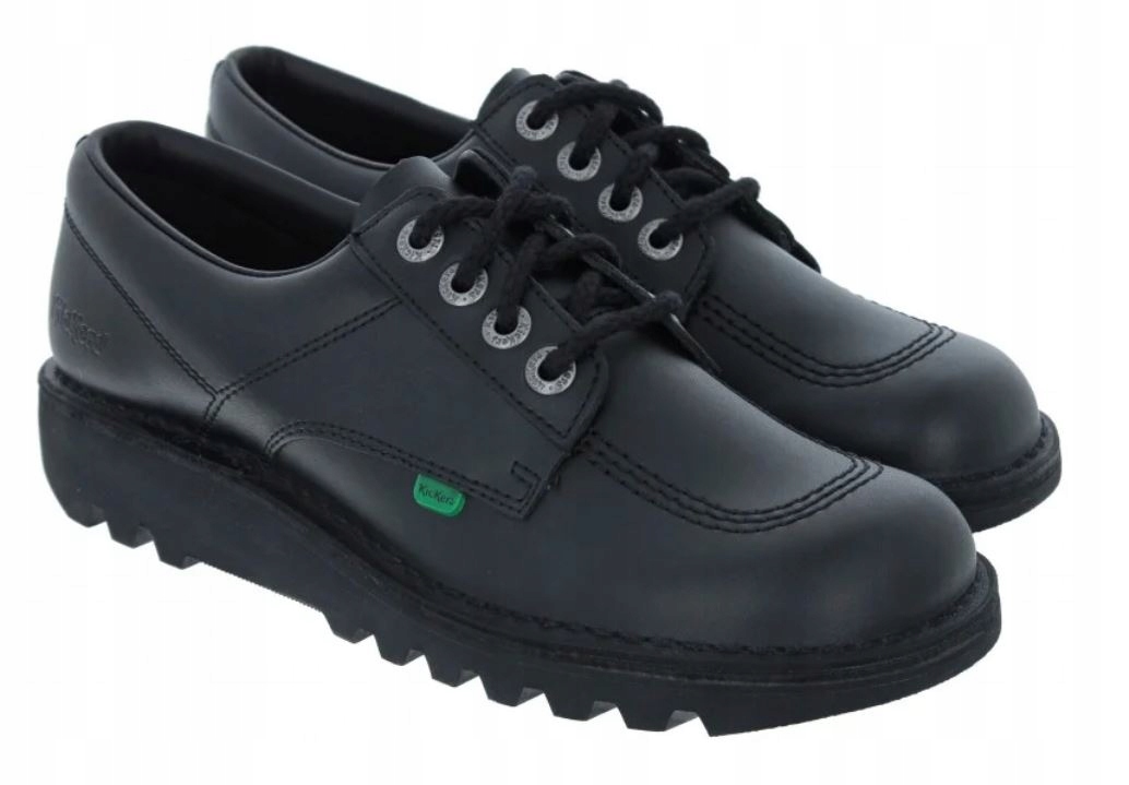 Kickers Dámské Polobotky Černé Kožené Šněrovací 41 J_b