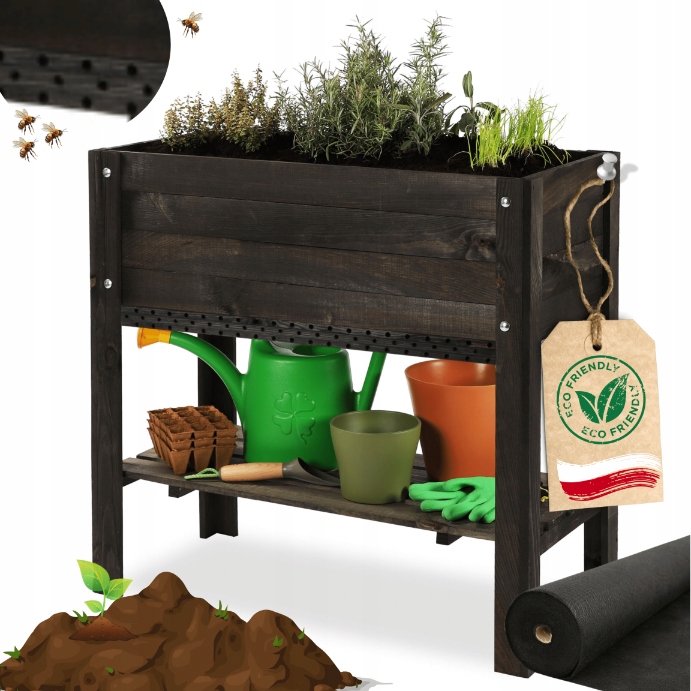 Kvetináč na nohách na balkón herbárium domček hmyz skriňa 80x37 Eko polica