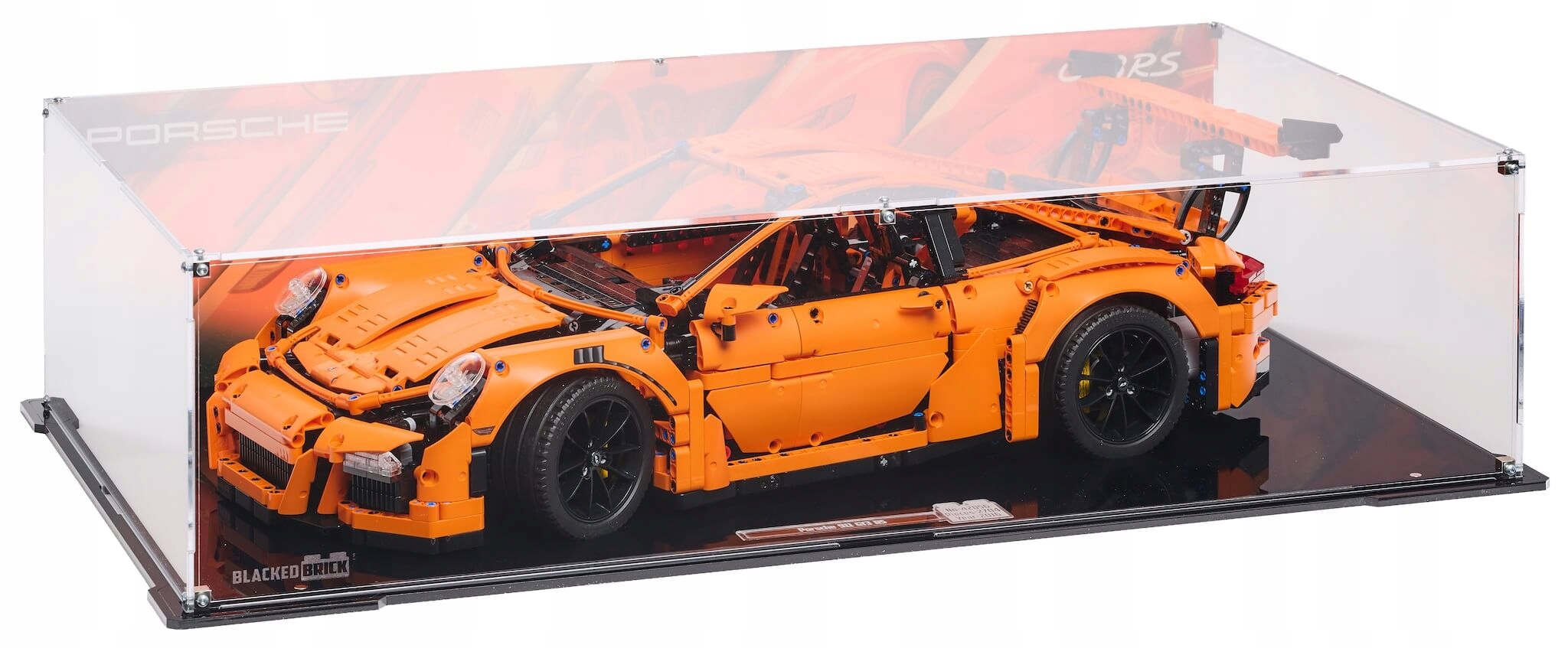 Vitrína s pozadím Blacked Brick pre Lego 42056 Technic Porsche 911 GT3 Rs