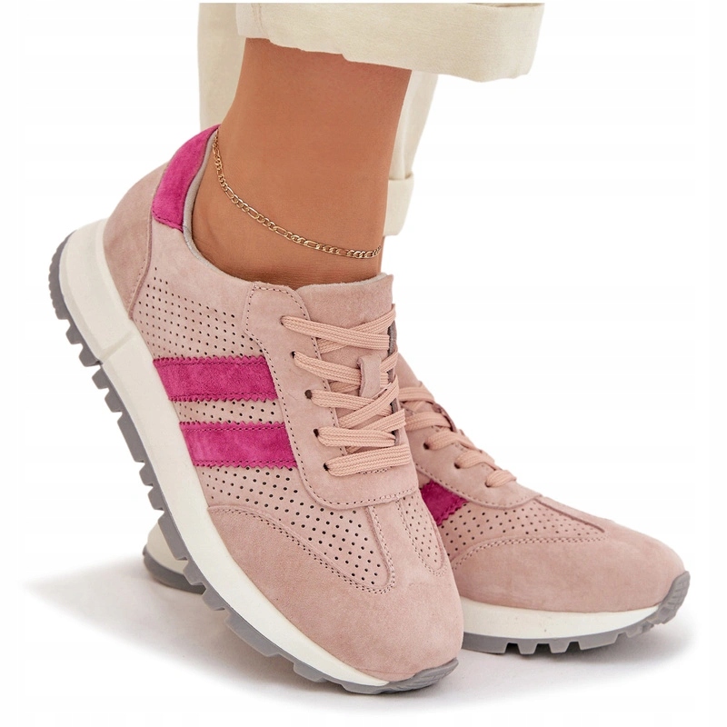 Dámské Tenisky Z Přírodního Semiše, Módní, Růžové, Velikost 36