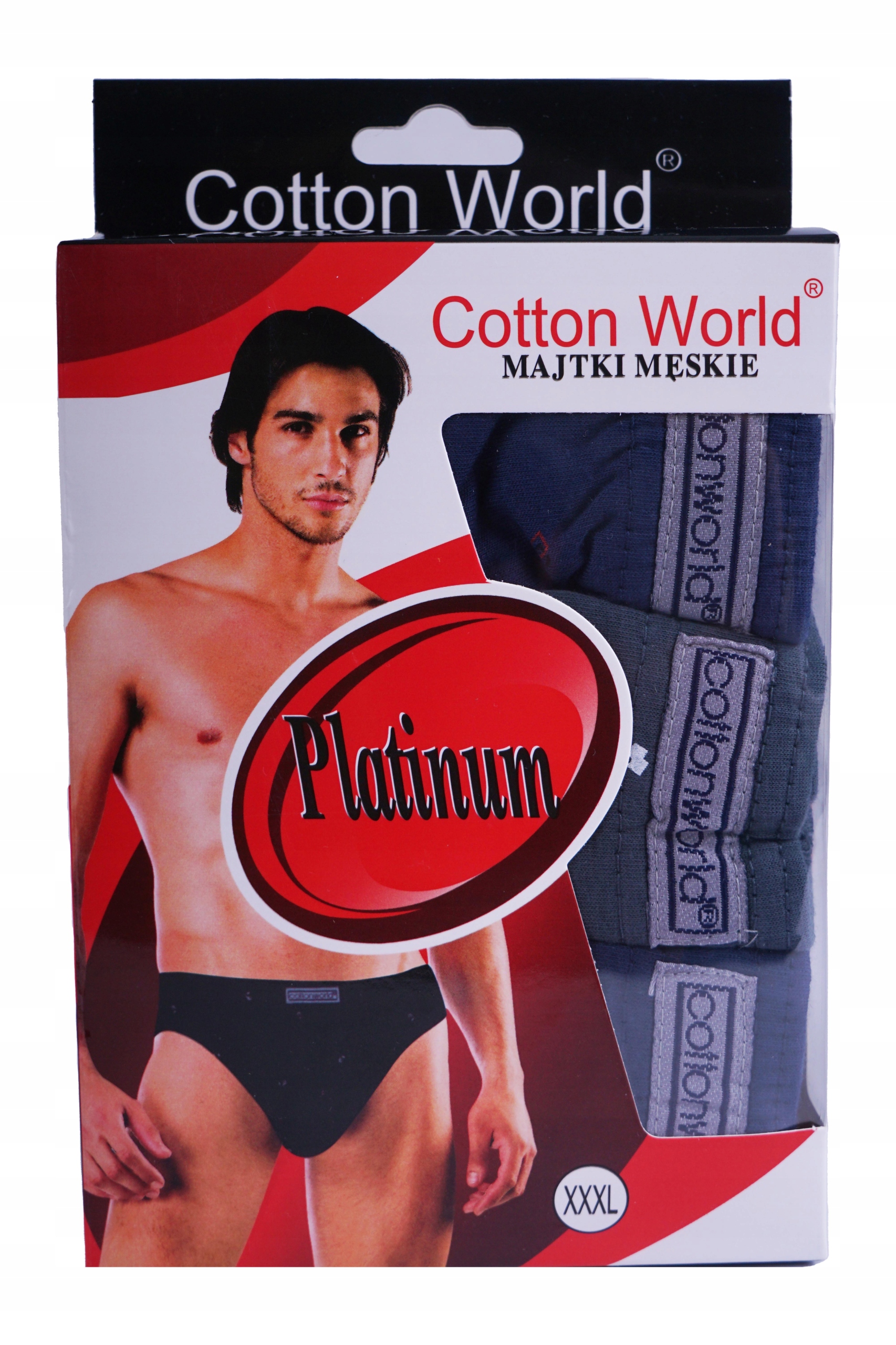 6 x MAJTKI MĘSKIE SLIPY Bawełniane 100% XXL COTTON WORLD - 2XL - 90-95cm Waga produktu z opakowaniem jednostkowym 0.1 kg