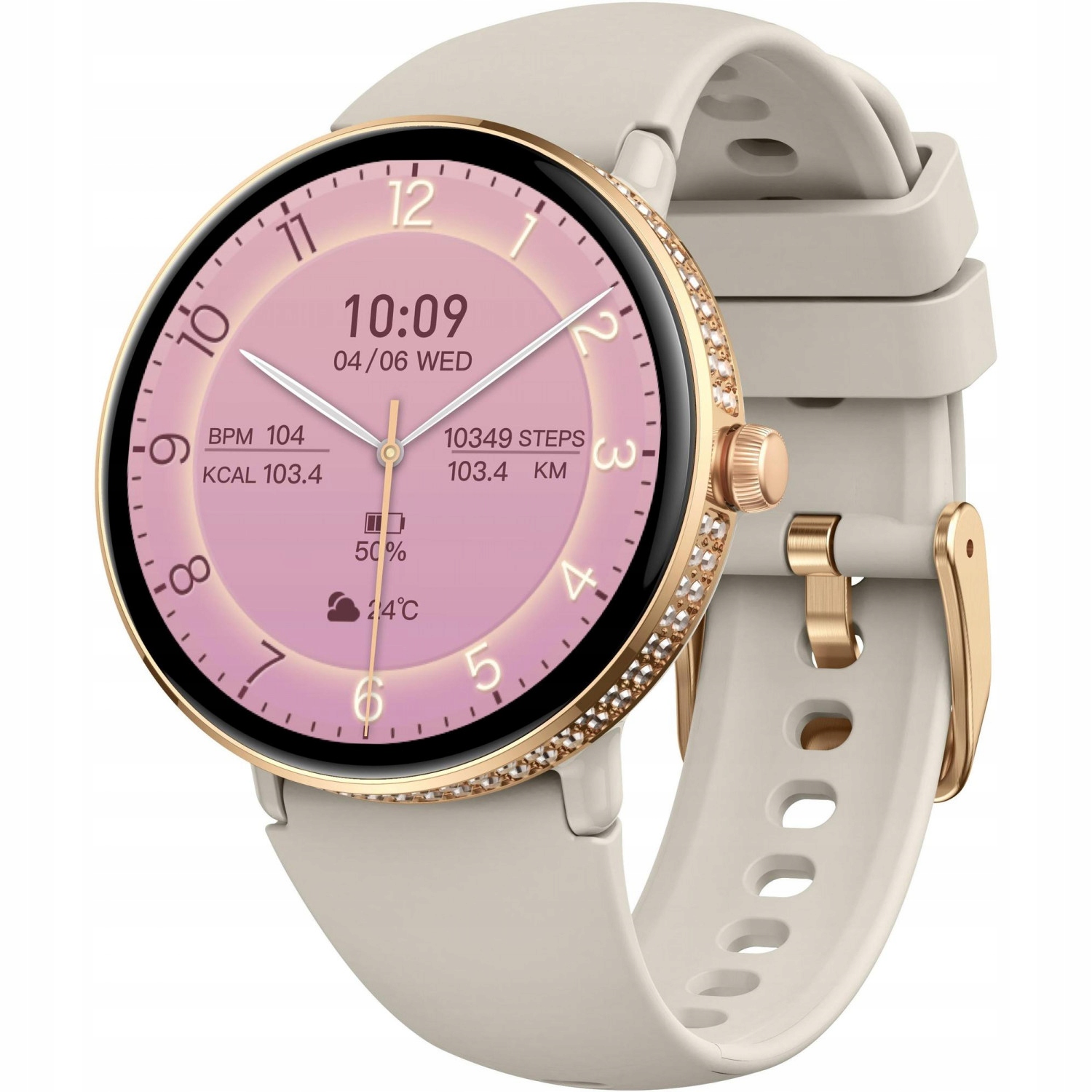 Dámské Chytré Hodinky Hagen HB39.110.531, béžový řemínek