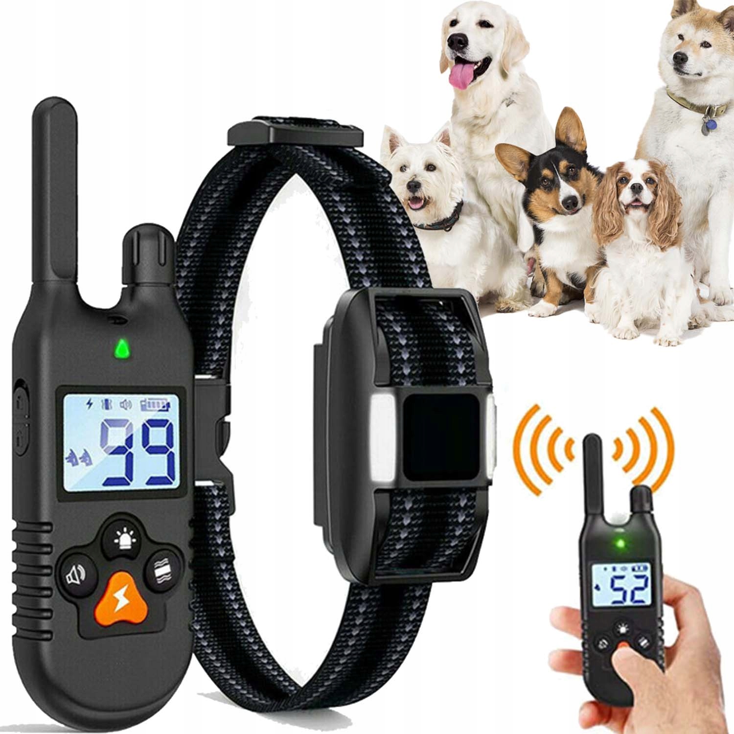 Levně Elektrický Výcvikový Obojek Pro Psy 3 Režimy 99 Úrovní, Voděodolný