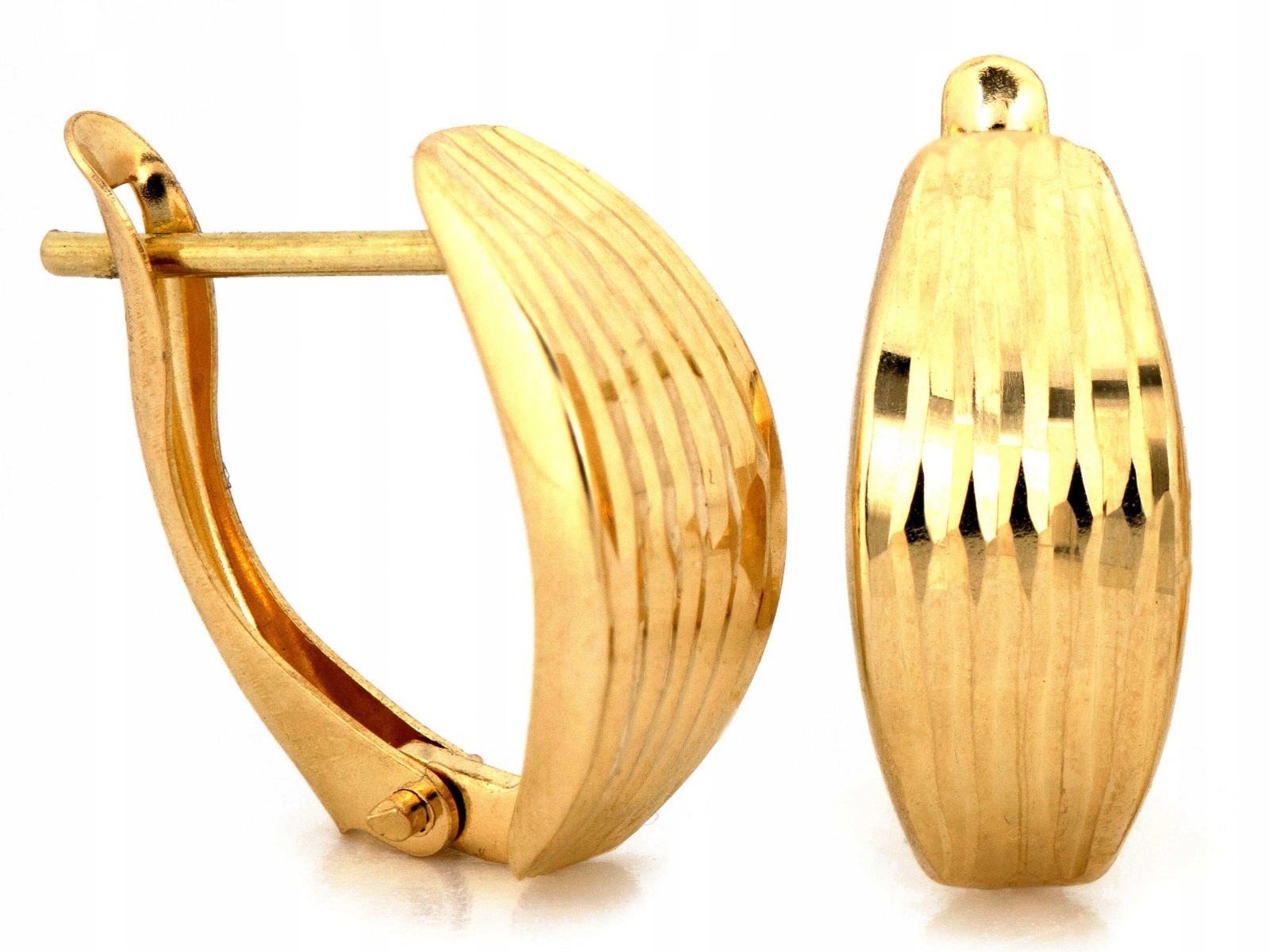 Náušnice zlaté 585 dámské 1.54g anglické diamantové plechy jako dárek