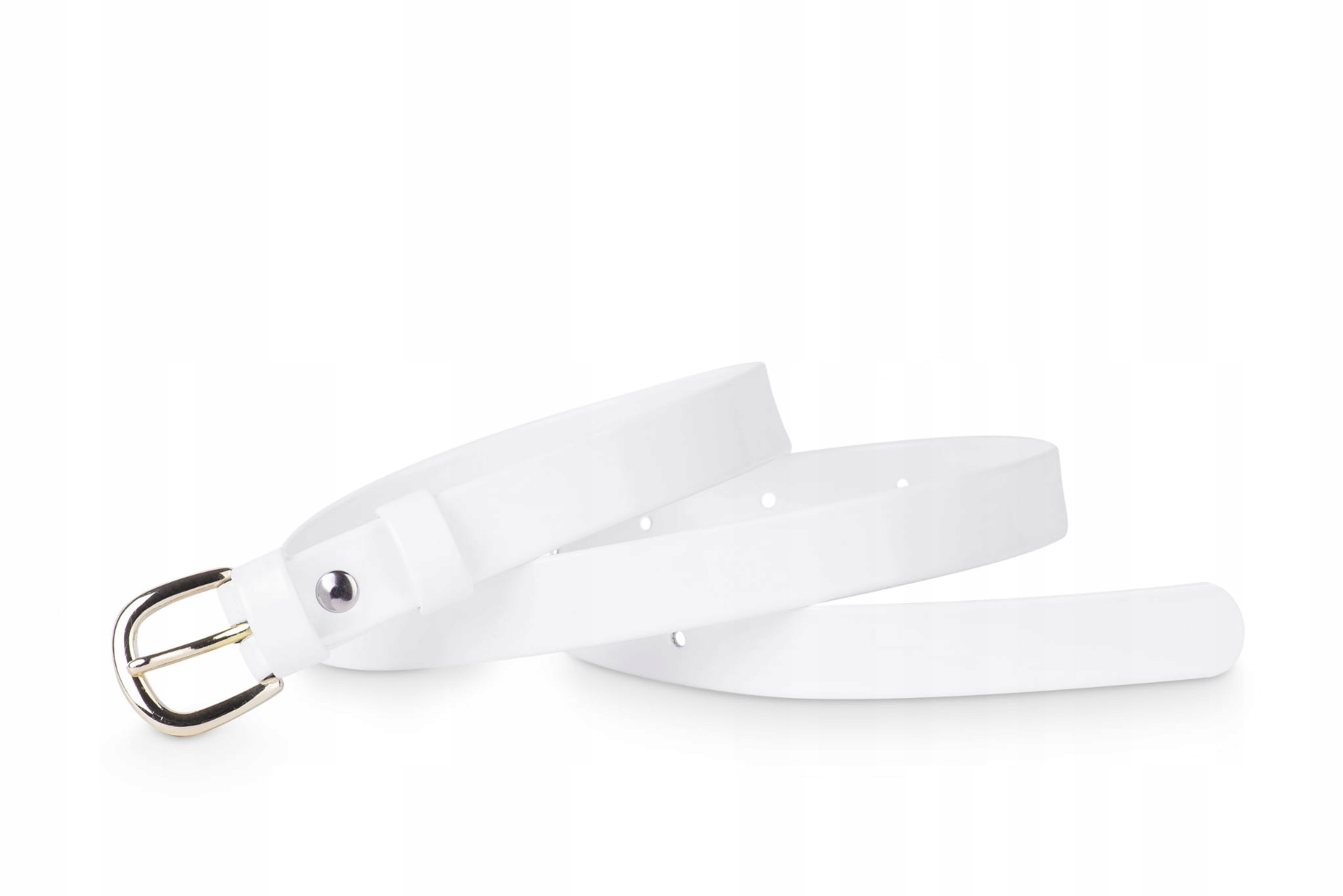 

Pasek damski klasyczny biały lakier 2 cm