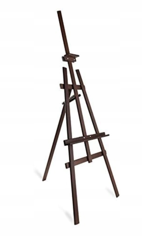 Malířský stojan Hnědá dřevěná borovice pro děti i dospělé 180cm