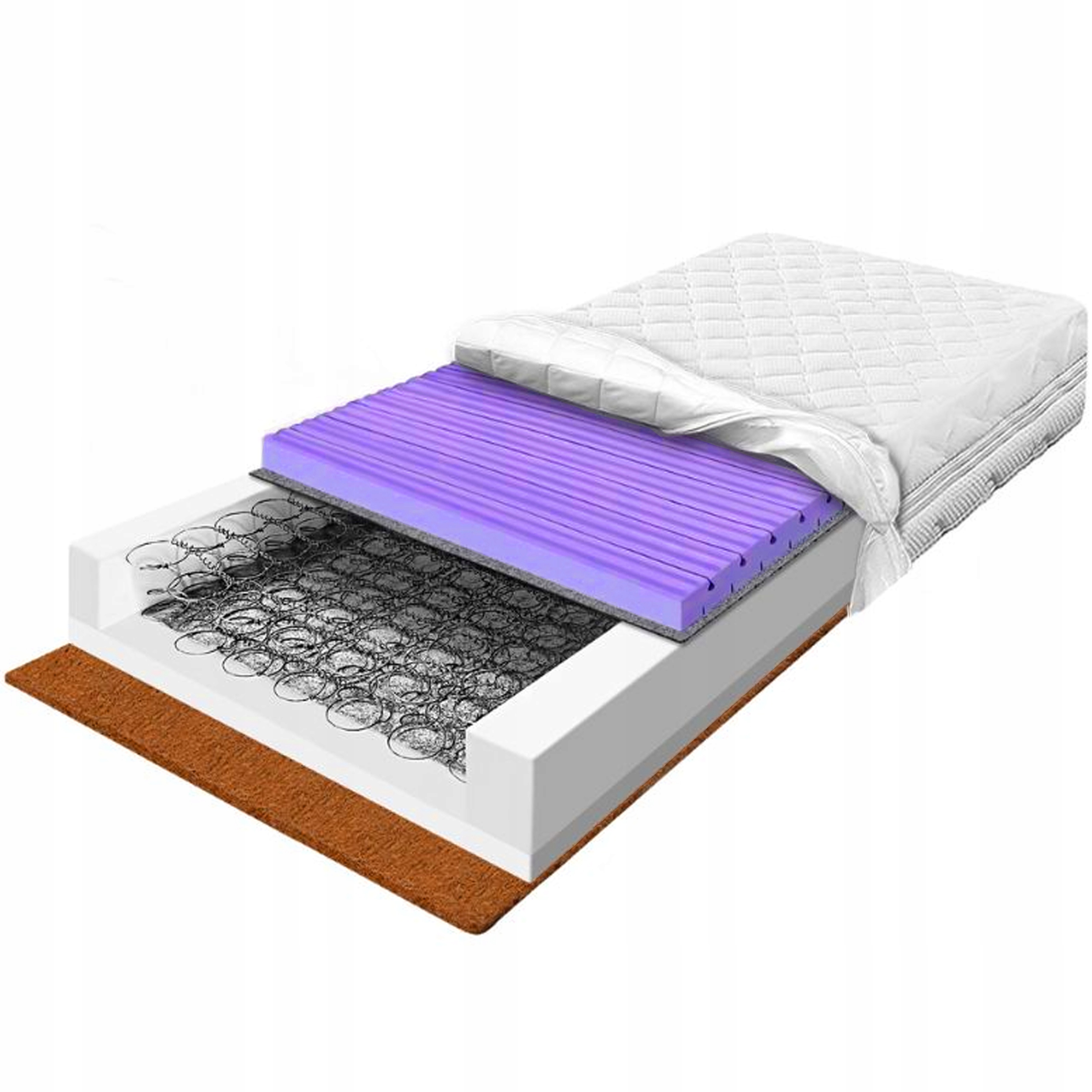 Matrace 150x190x24 bonell s obrysovou pěnou a kokosem bonellovým, odolná H3