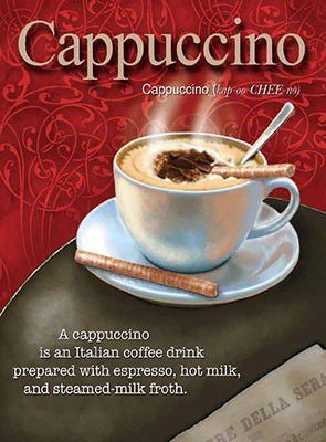 Cappucino Metalowy plakat szyld tin sign Prezent Marka inny