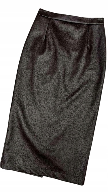 Dlouhá kožená sukně Lucy La Milla M Hnědá