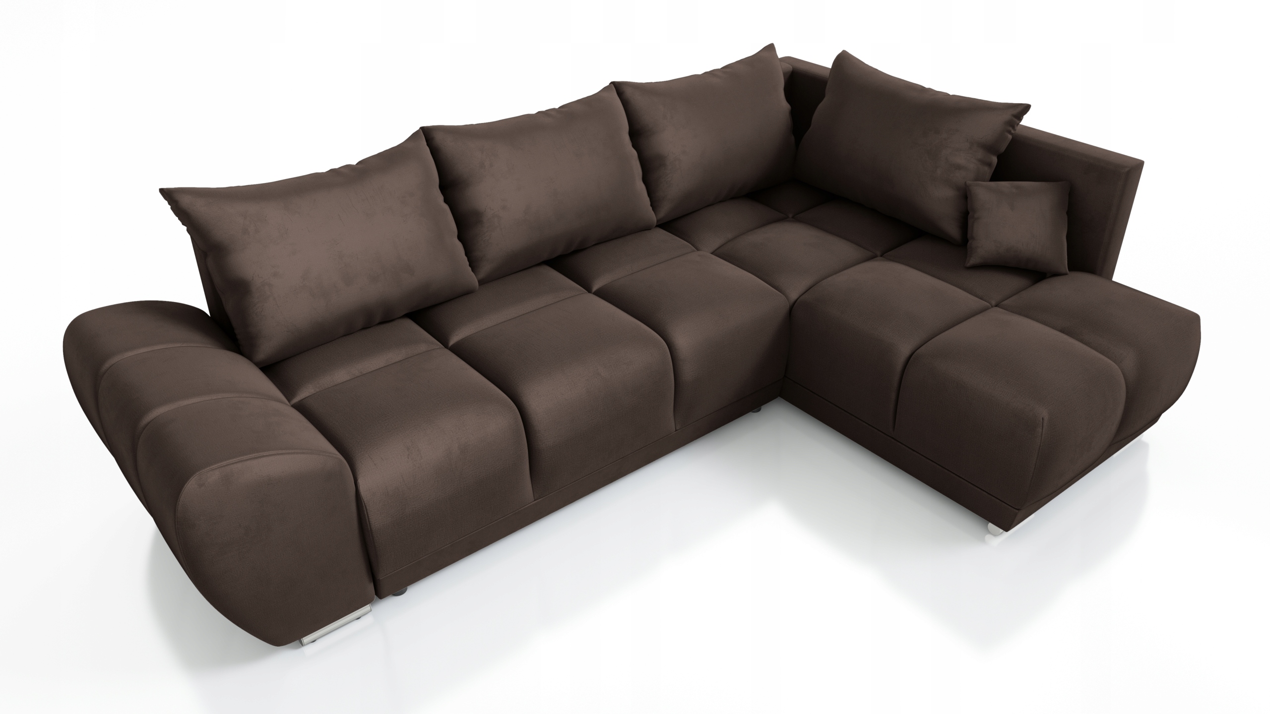 Hnědý Rohová Sedací Souprava Rozkládací Funkce Spánku Forrest Pravá Pružinová Nádoba