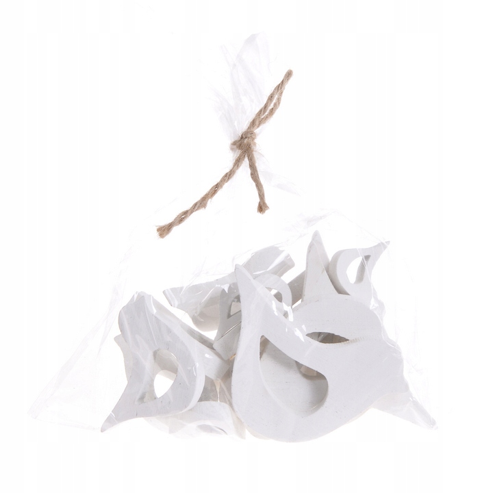 Drewniane wykrawanki - koniki na biegunach białe mix - 2,5cm - 7cm,  18szt    129CAN7827W — 3
