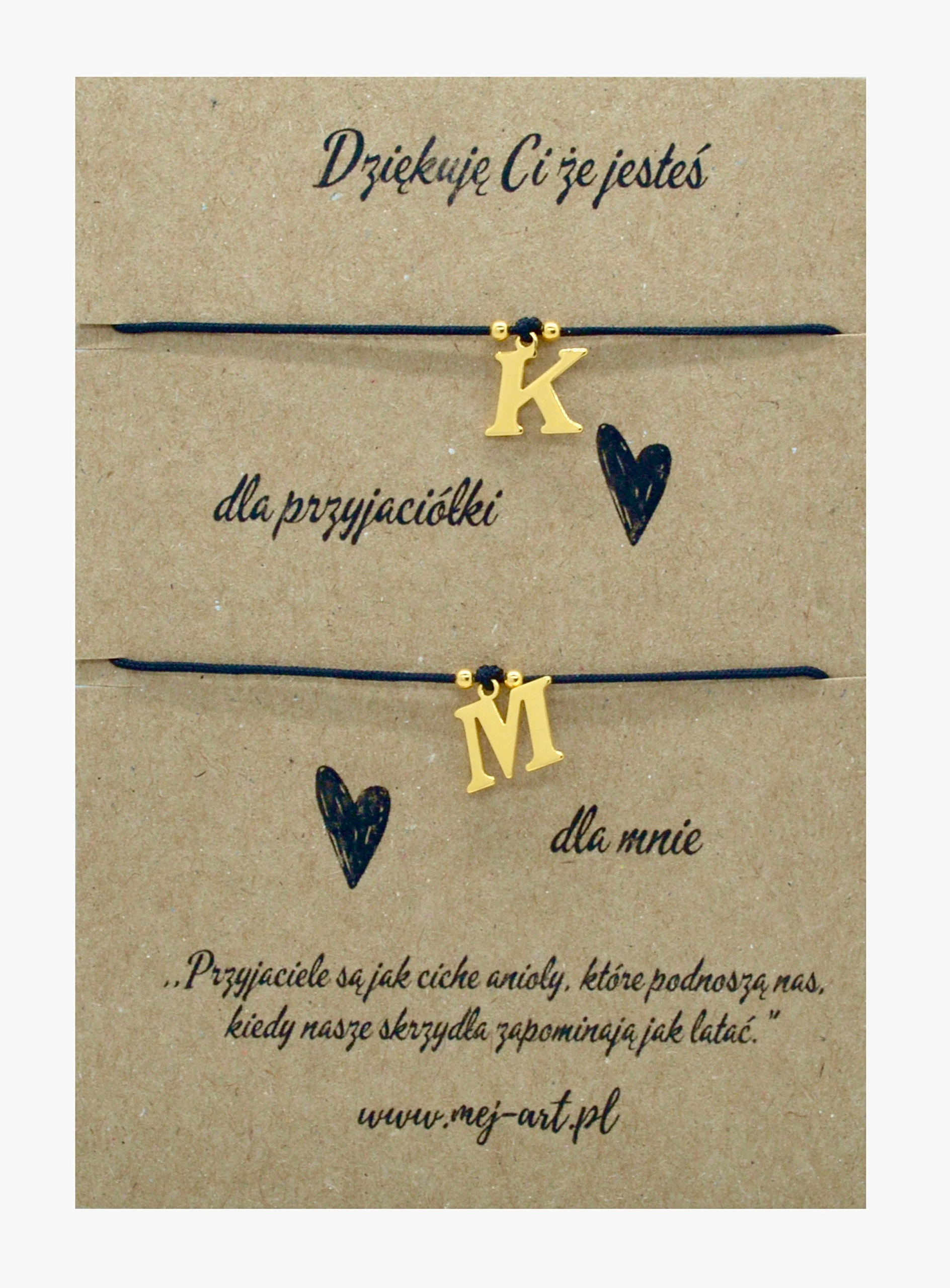 

Złote bransoletki przyjaźni z dowolną literą