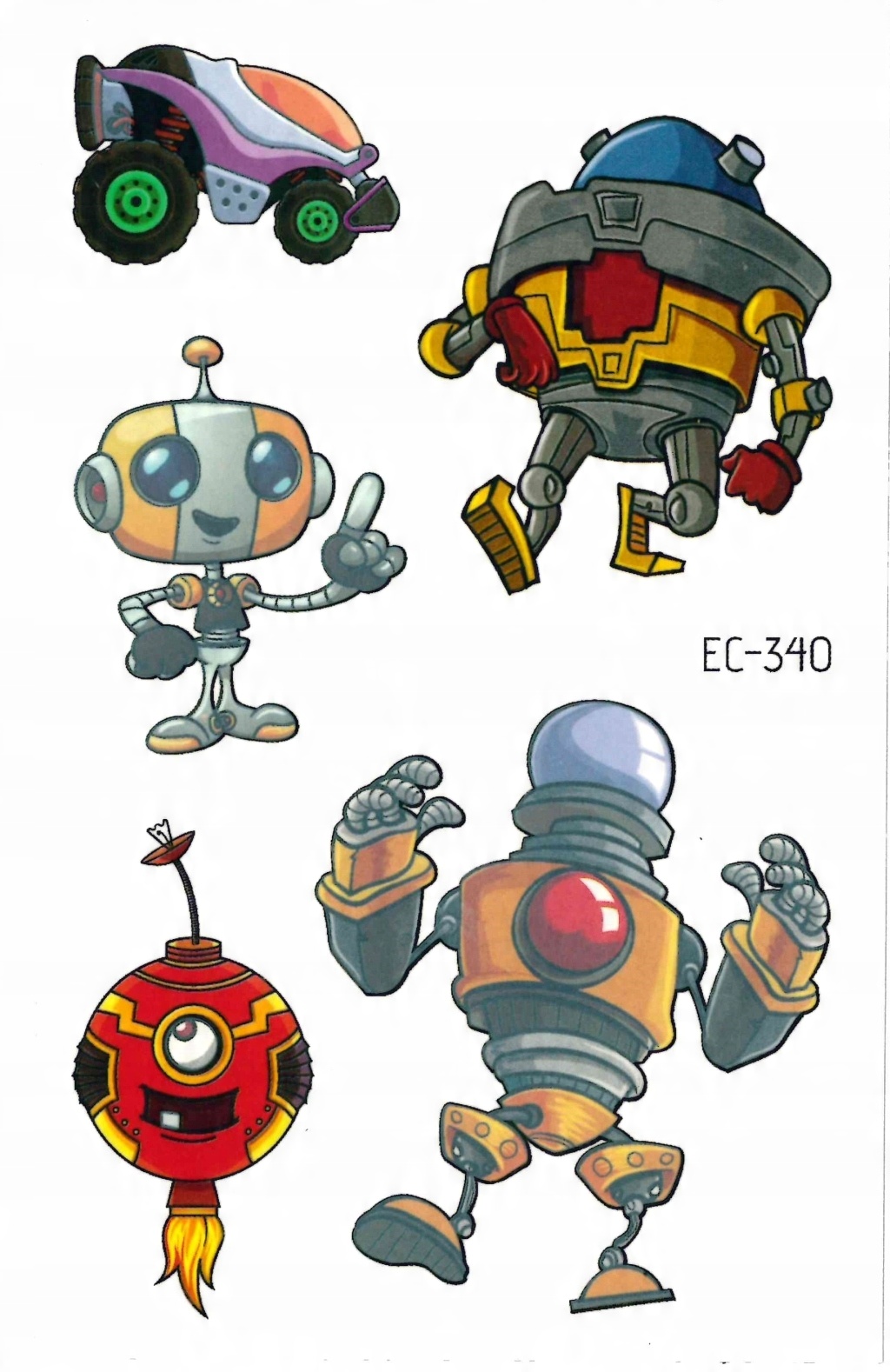 

Tatuaże zmywalne dla dzieci Roboty EC340