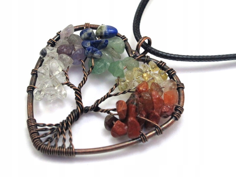 

Wisiorek kamienie 7 czakr Serce drzewo Życia [W186