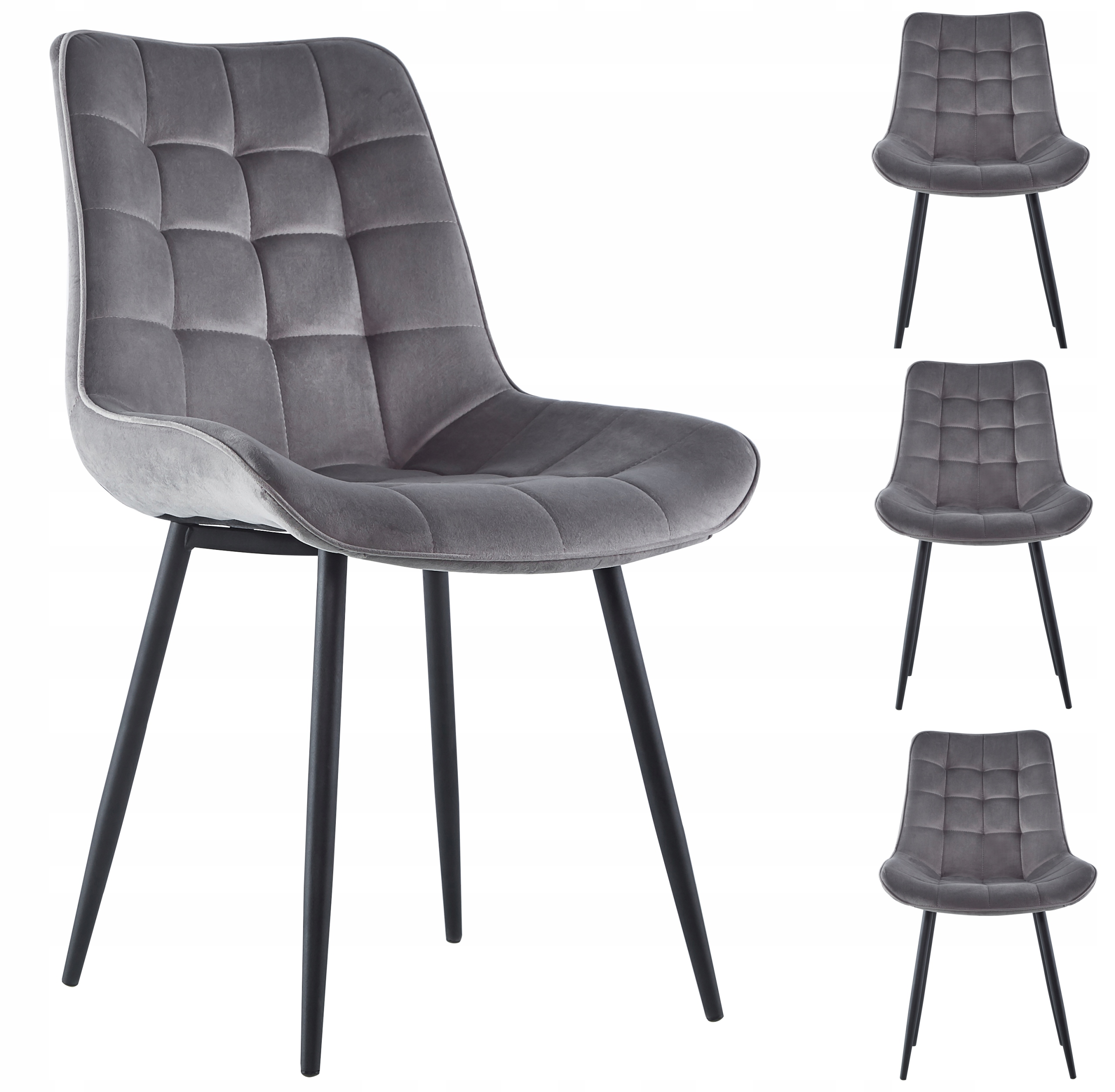 KRZESŁO TAPICEROWANE WELUROWE VELVET SZARE 017 EAN (GTIN) 5904107190983