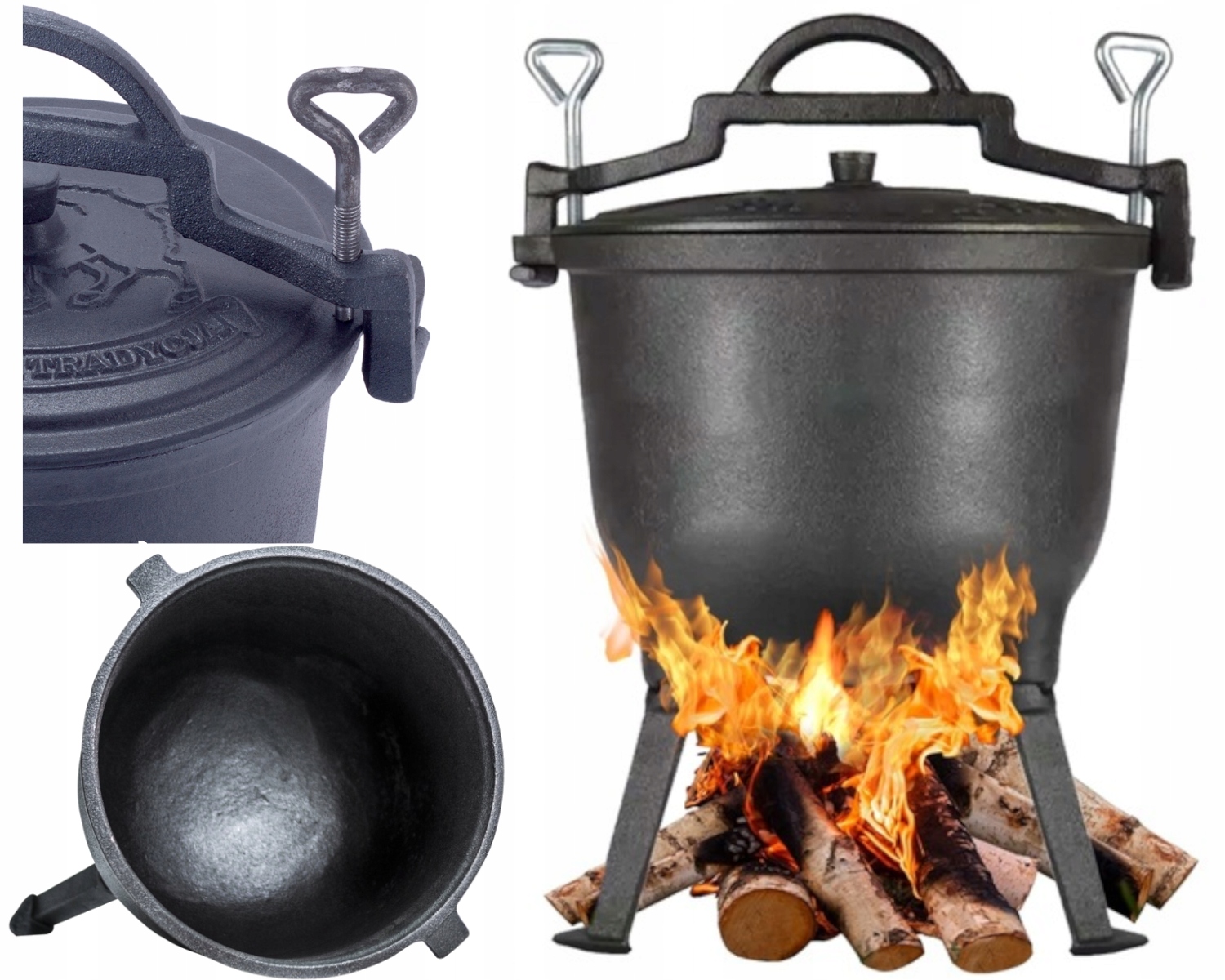 Lovecký Kotlík Liatinový Kotlík 8 Kg Pre 6 Osôb