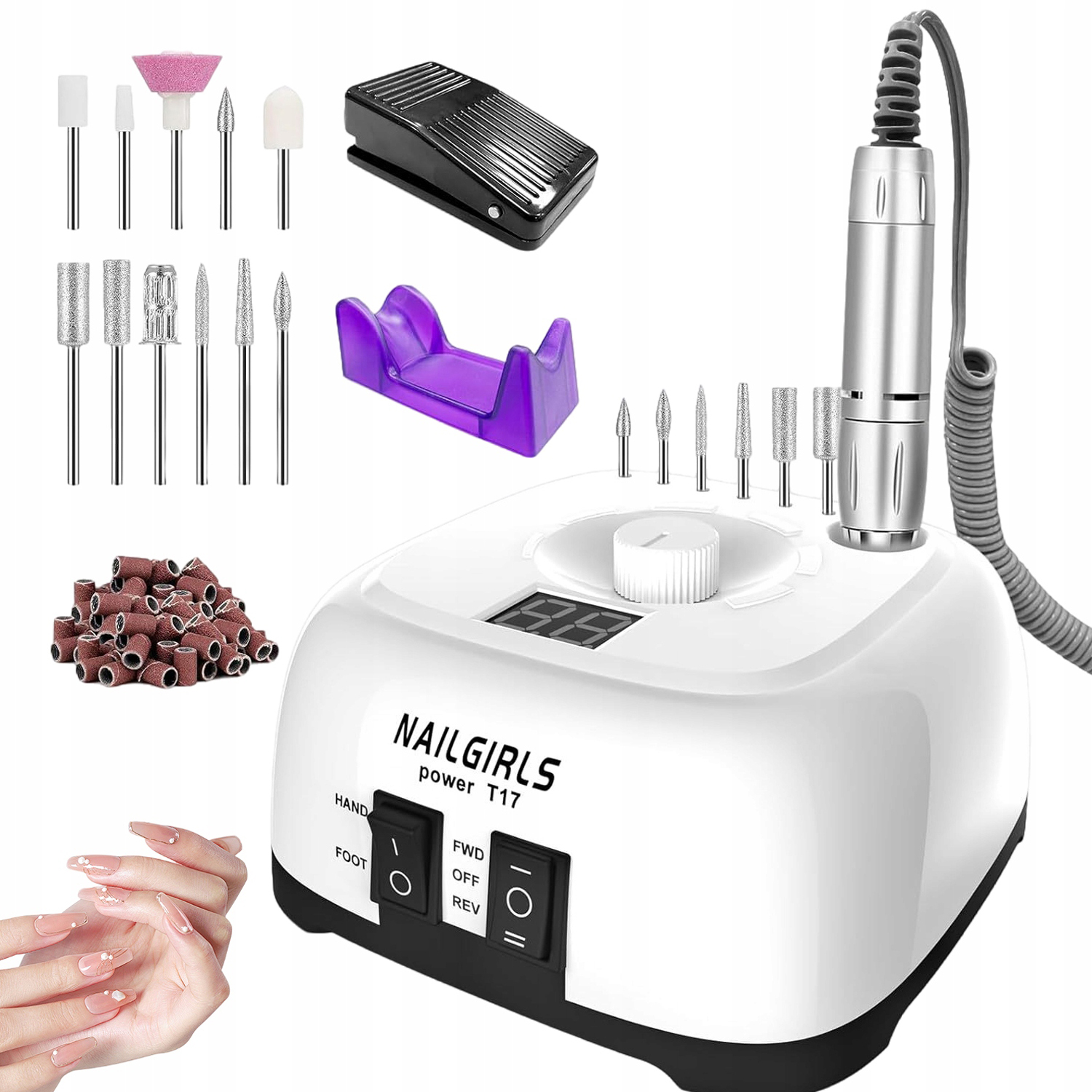 Bruska Na Nehty Sada 11V1 Pro Manikúru A Pedikúru Silná