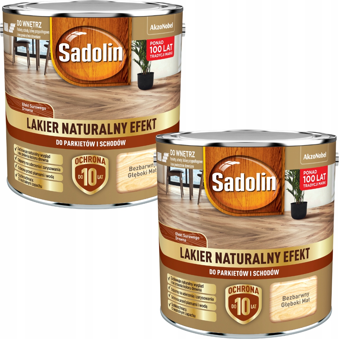 Set Sadolin Lak 2x2,5 Prírodný Účinok Na Parkety A Schodíky 5L