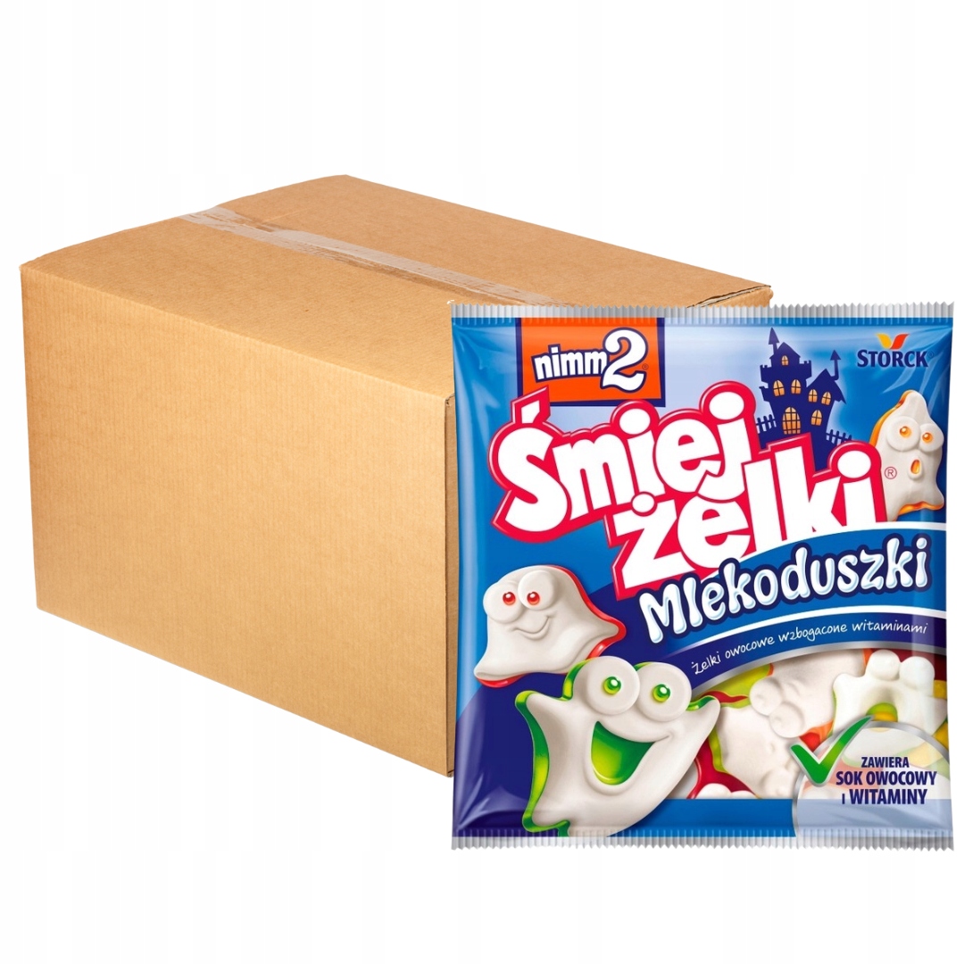 Levně nimm2 Veselé Želé Mléční Duchové Ovocné Želé Bonbony obohacené vitamíny 90g x 18 ks