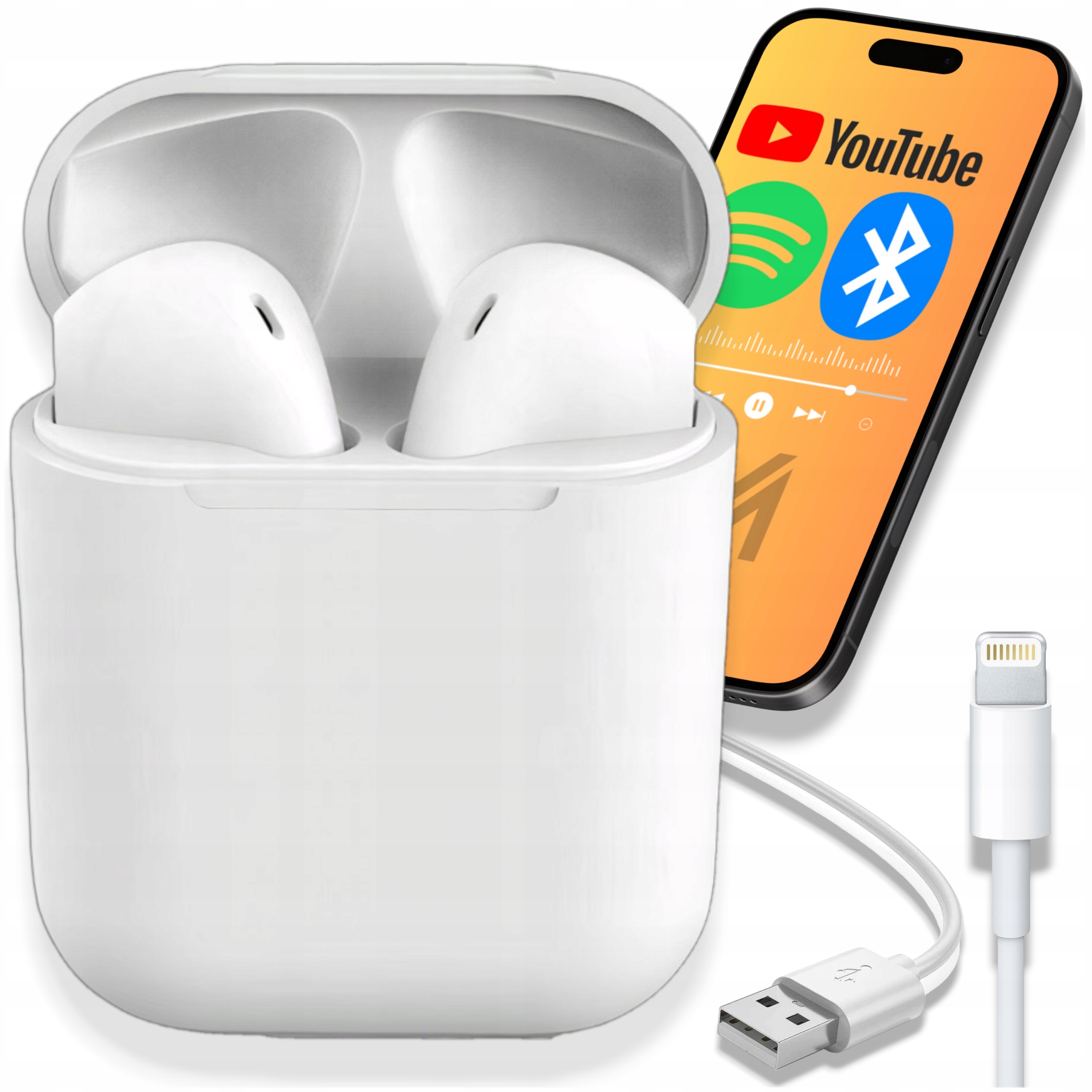 SŁUCHAWKI BEZPRZEWODOWE BLUETOOTH 5.0 POWERBANK SPORTOWE DOUSZNE MIKROFONEM