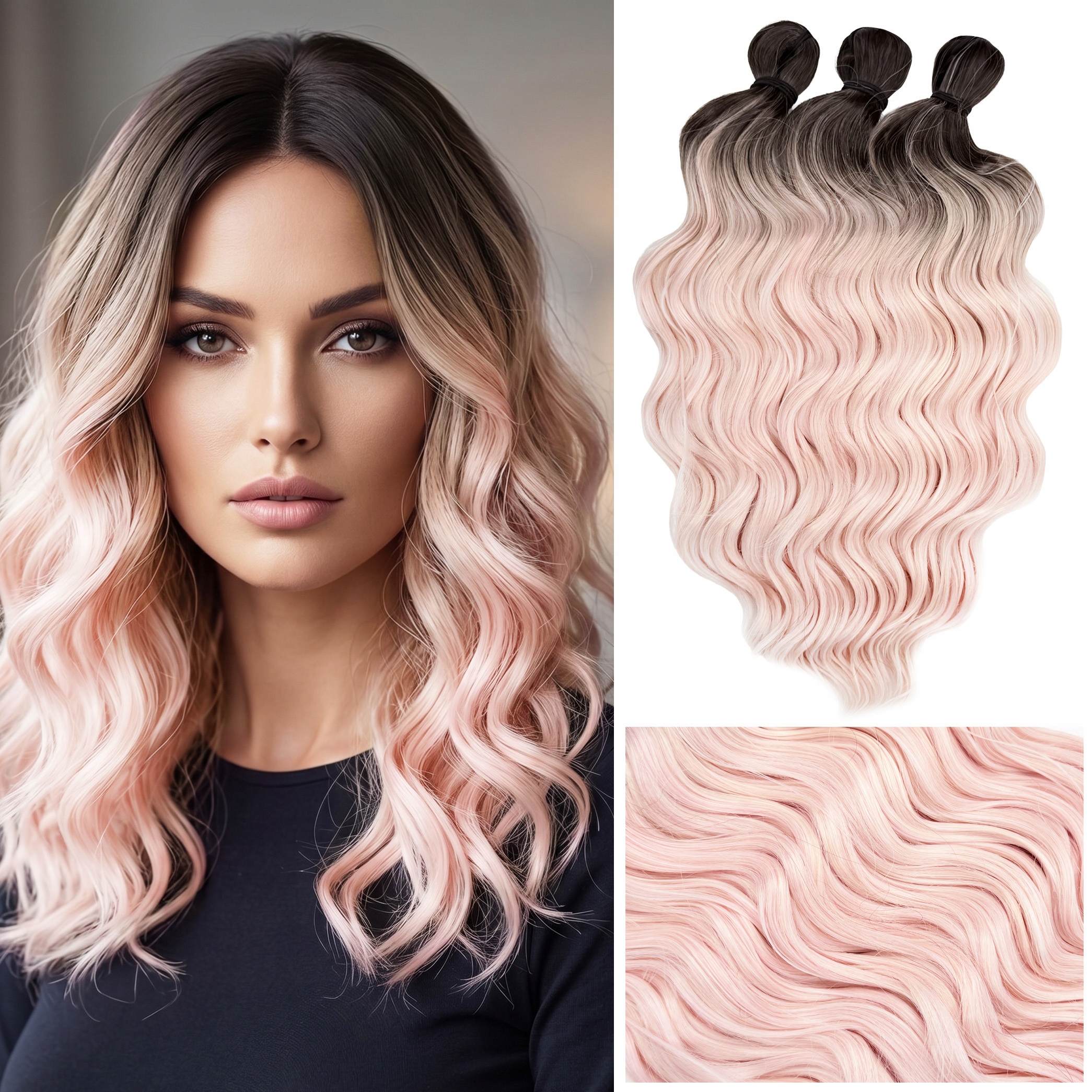 Syntetické vlasy Afroloki Anna Pro Na Česání 35 CM 300 G #TT4/PINK25(7)